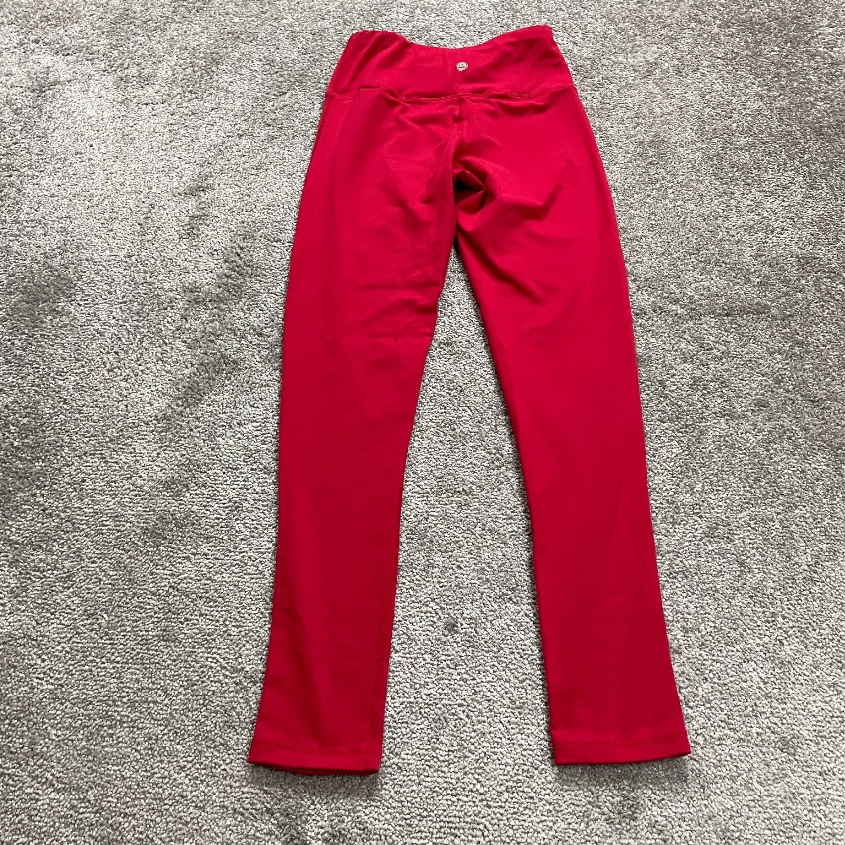 Vintage VINTAGE Queenieke Active Compression Leggings Womens XS Red Mid Rise Athletic Stretch Knitted 22x27 Womens Size 26" / US 2 / IT 38 - 2 Thumbnail