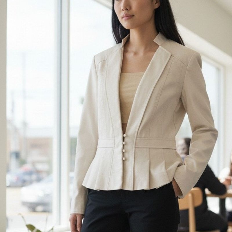 Reiss Reiss Blazer Jacket M/L Peplum Fitted Inverted Notch Collar Size M / US 6-8 / IT 42-44 - 1 Thumbnail