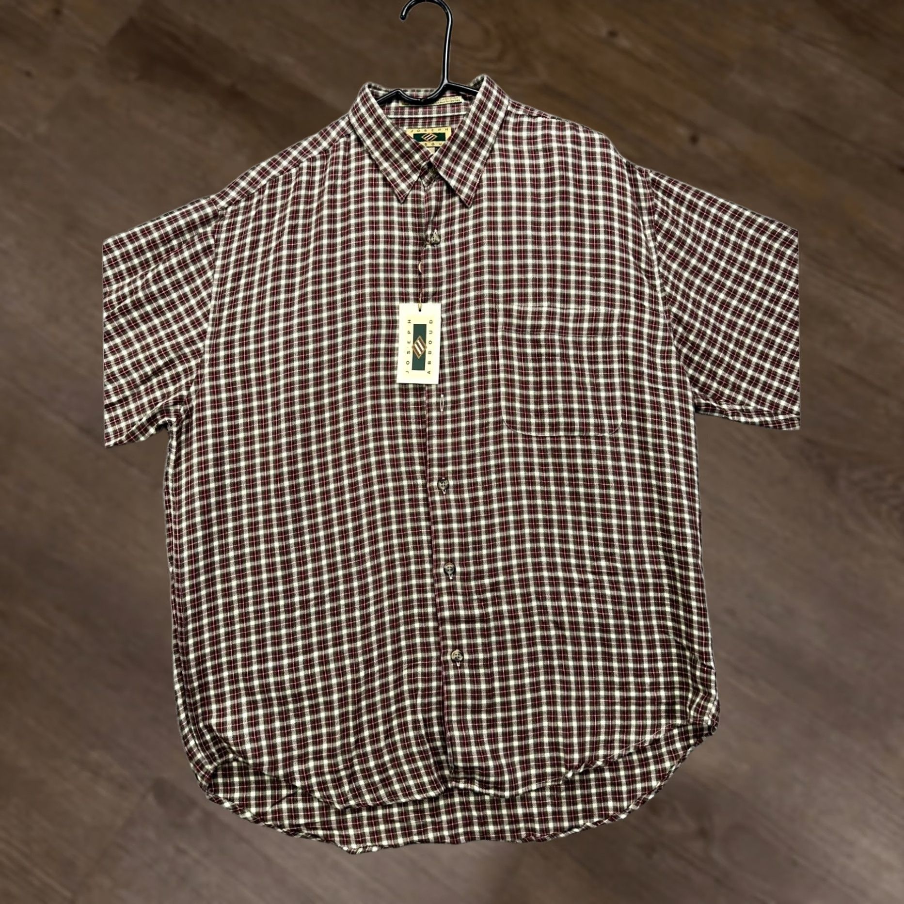 Joseph Abboud Joseph Abboud Mens Large Red Green Plaid Button Up Long Sleeve Pocket Shirt NEW Size US L / EU 52-54 / 3 - 1 Thumbnail