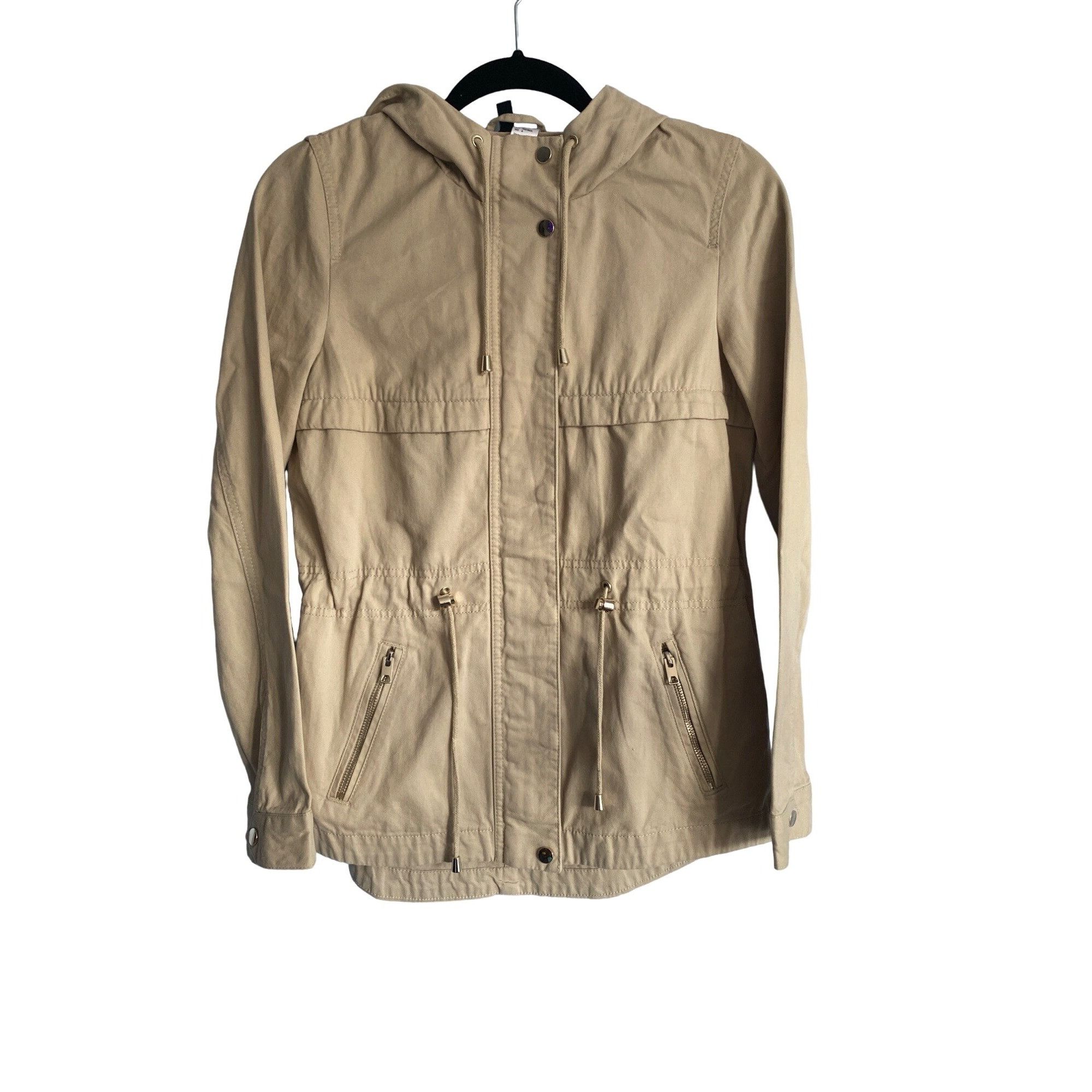 H&M H&M DIVIDED WOMEN'S KHAKI HOODED UTILITY ANORAK JACKET SZ 4 Size S / US 4 / IT 40 - 1 Thumbnail