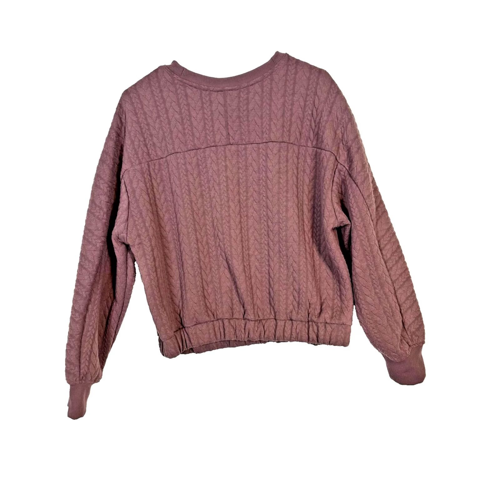 Vintage A New Day Womens Sweater Crew Neck Long Sleeve Waist Length S Mauve Pullover Size S / US 4 / IT 40 - 2 Thumbnail