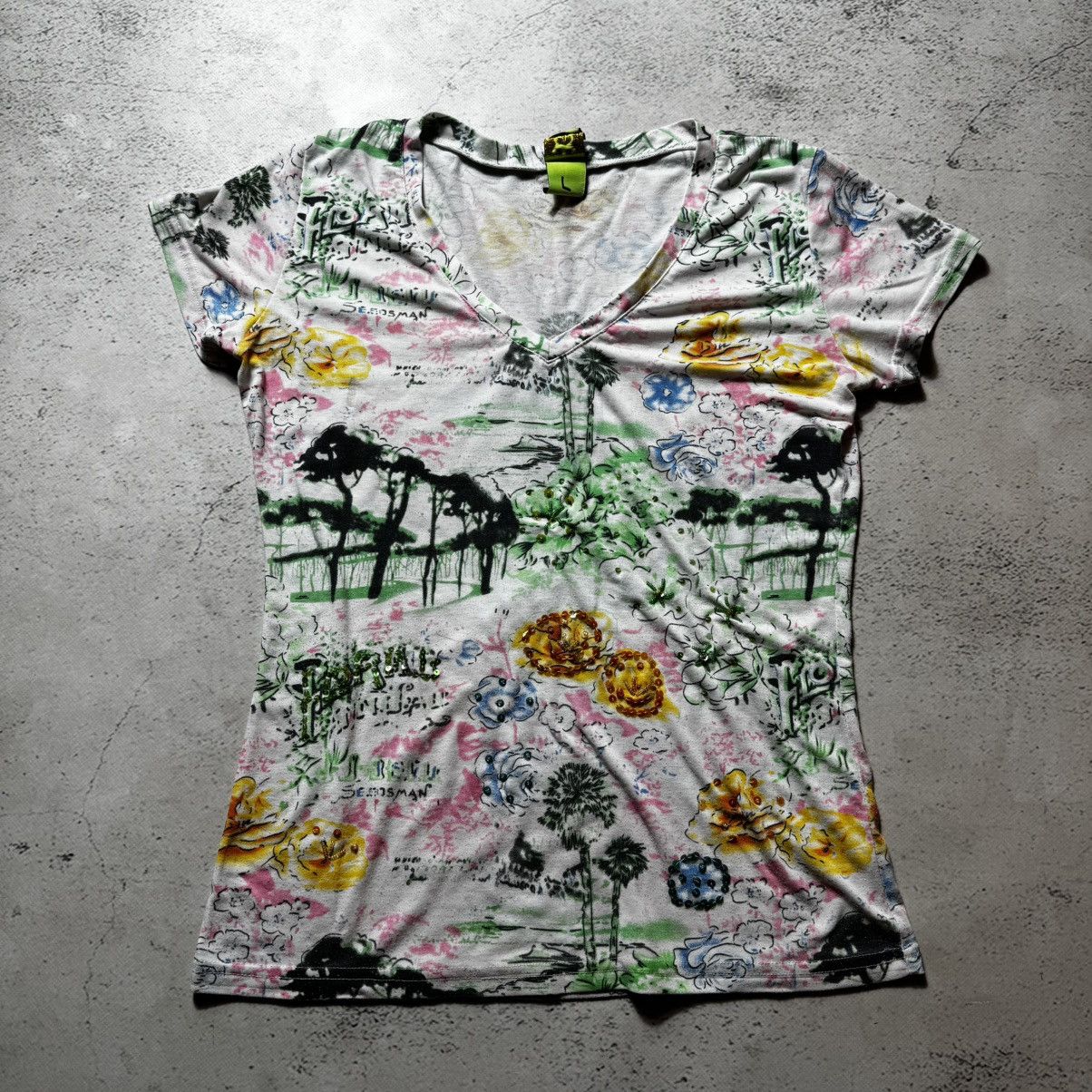 Designer × Vintage Save the Queen Y2K vintage flora print t shirt rare Size L / US 10 / IT 46 - 1 Thumbnail