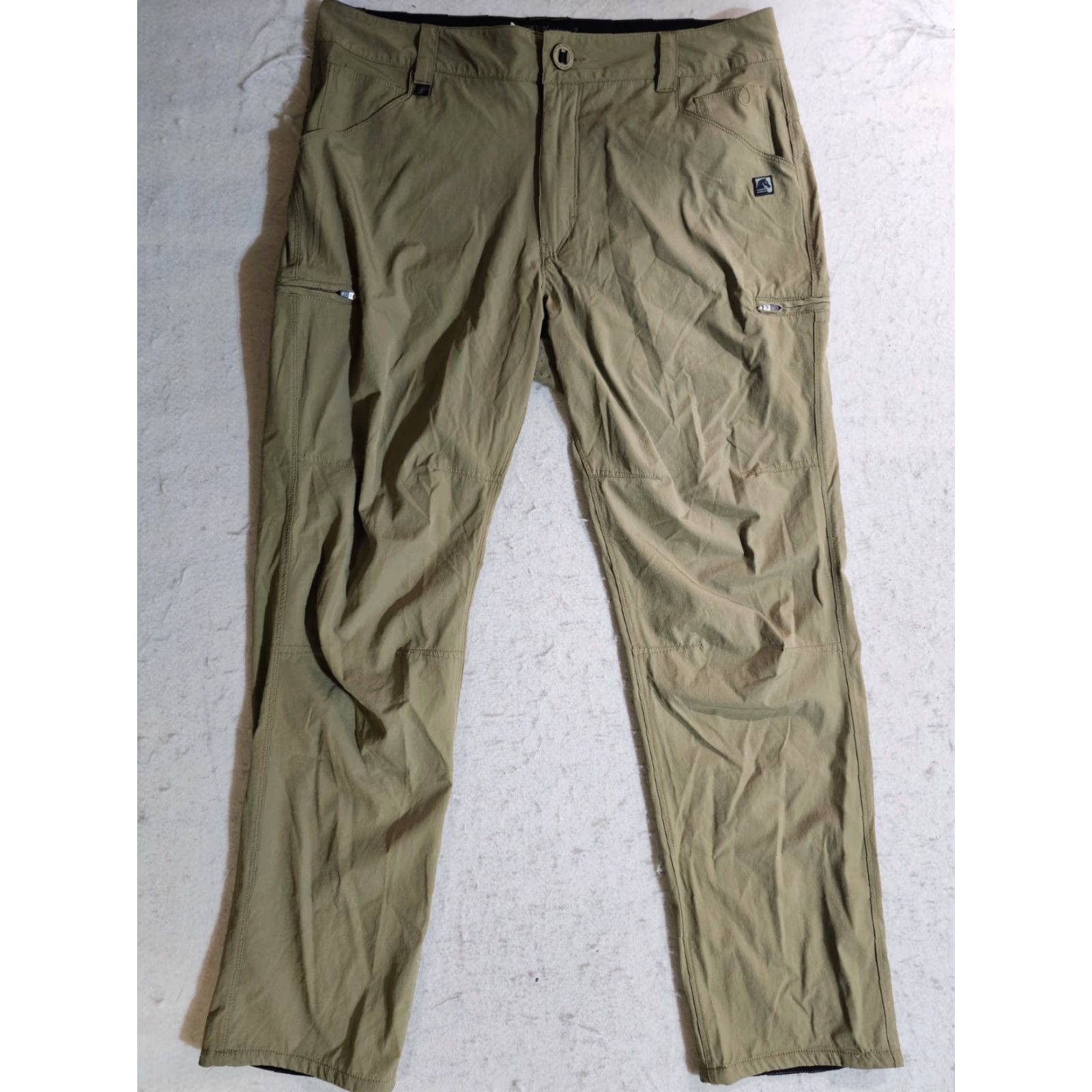 Vintage Neptune Amphibious Performance Cargo Pants Stretch Men 36x30 Beige Nylon Spandex Slim Pocket Zipper Cargo Pockets Logo Modern Utility Pants Size US 36 / EU 52 - 3 Thumbnail