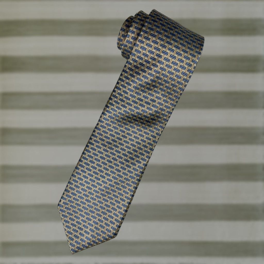Brooks VINTAGE Brooks Basics Luxury Silk Tie Geometric Made in USA Size ONE SIZE - 1 Thumbnail