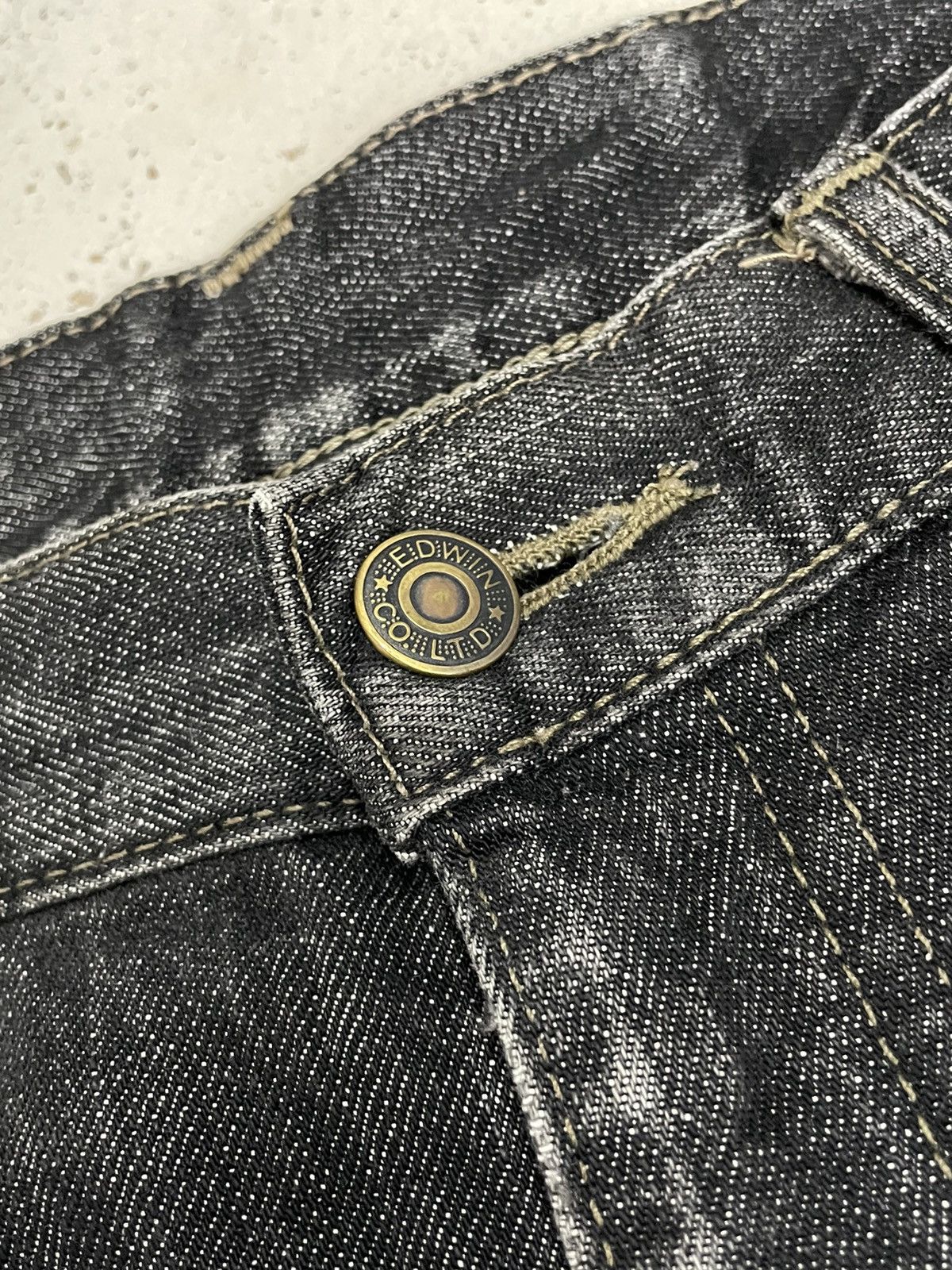 Edwin × Japanese Brand Edwin 403 International Basic Black Washed Distressed Denim Size US 32 / EU 48 - 9 Thumbnail