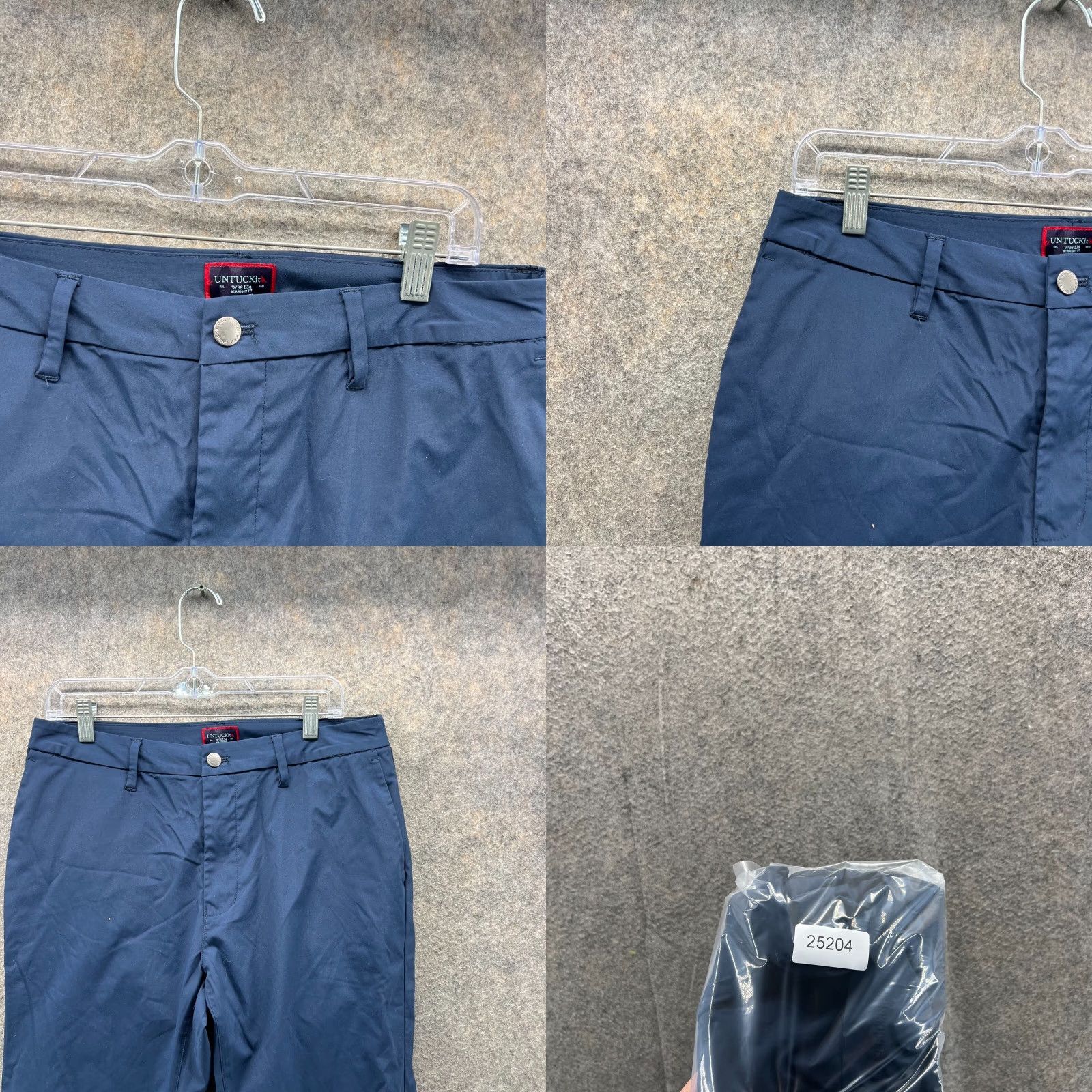 UNTUCKit UNTUCKit Pants Men 36x34 Adult Blue Straight Chino Flat Polyester Trousers Knit Pants Jeans Dress Flat Front Button Pockets Regular Rise Mid Size US 36 / EU 52 - 8 Thumbnail