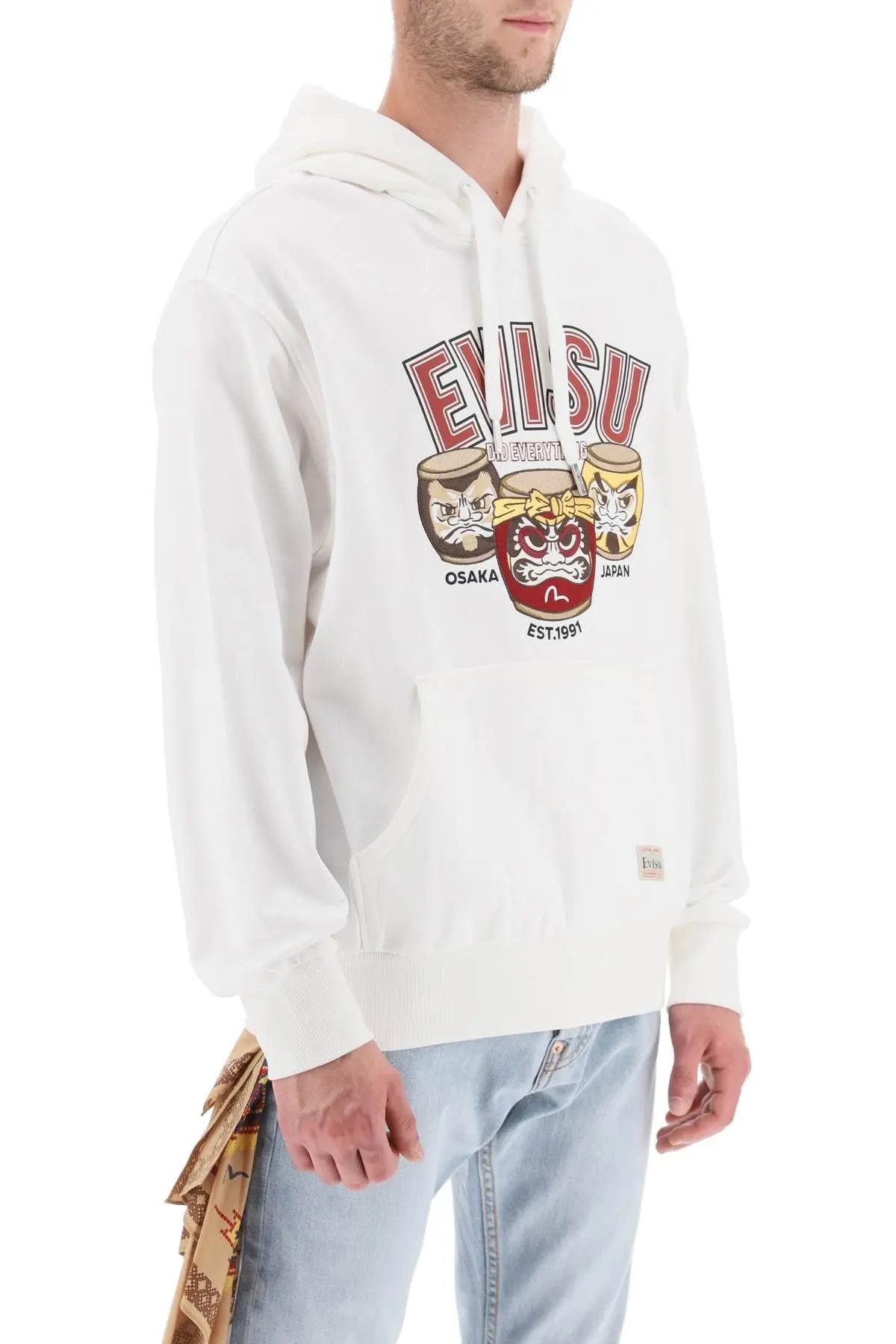 Evisu o1s22i1n0224 Embroidery & Print Hoodie in White Size US M / EU 48-50 / 2 - 2 Thumbnail