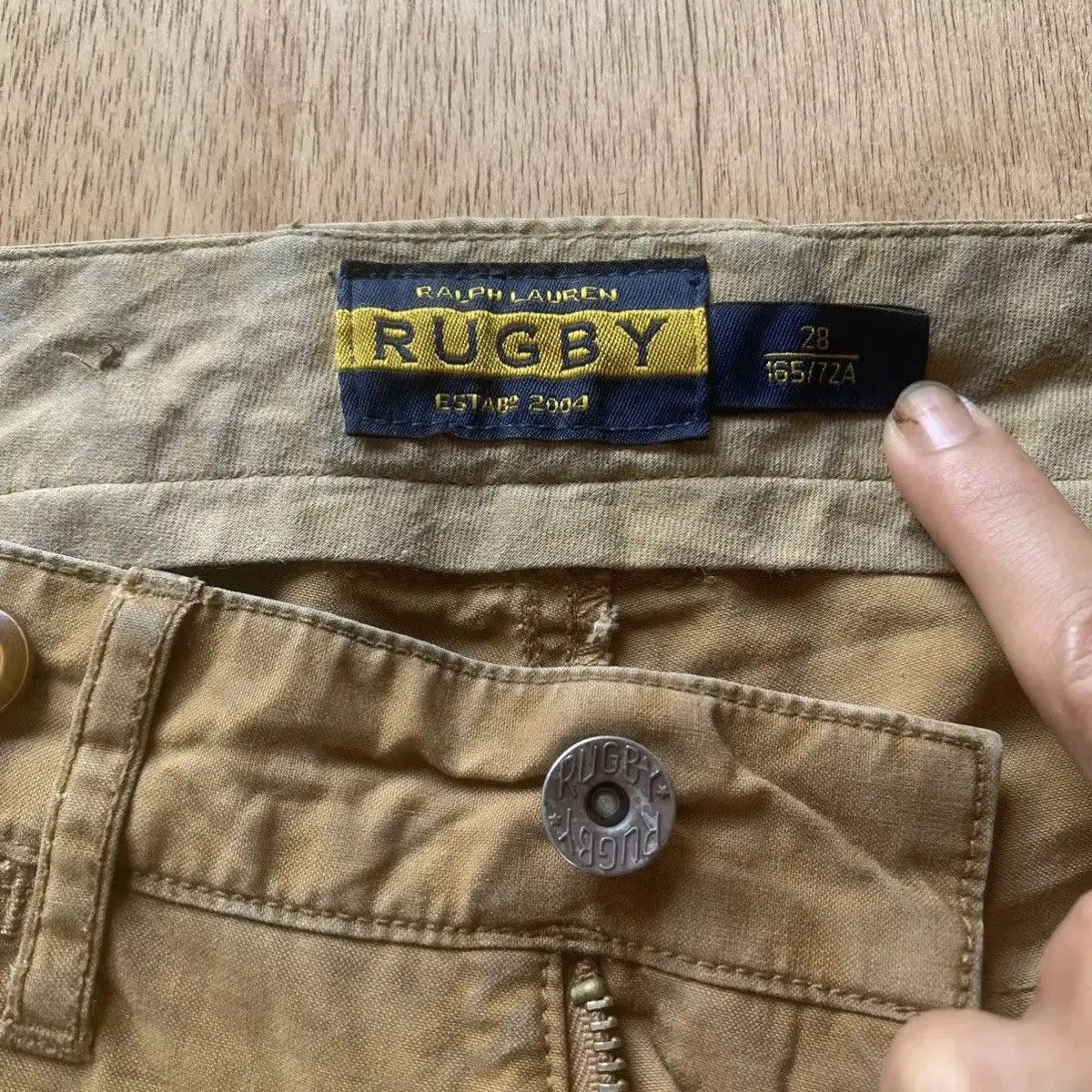 VINTAGE RUGBY POLO RALPH LAUREN DOUBLE KNEE RUSTY RARE PANTS