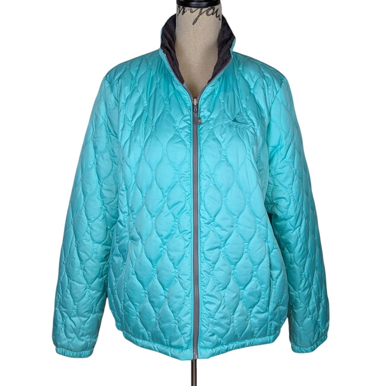 Other Gerry Puffer Jacket Blue Green Seafoam with Gray Trim XL Size XL / US 12-14 / IT 48-50 - 1 Thumbnail