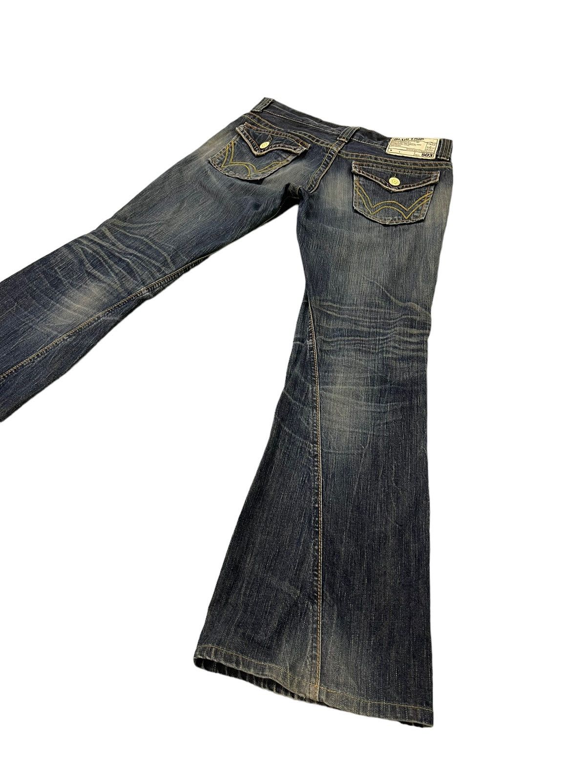 Japanese Brand Flare Jeans Edwin Japan Distress Low Rise Boot Cut 7🟦0 Size US 30 / EU 46 - 12 Thumbnail