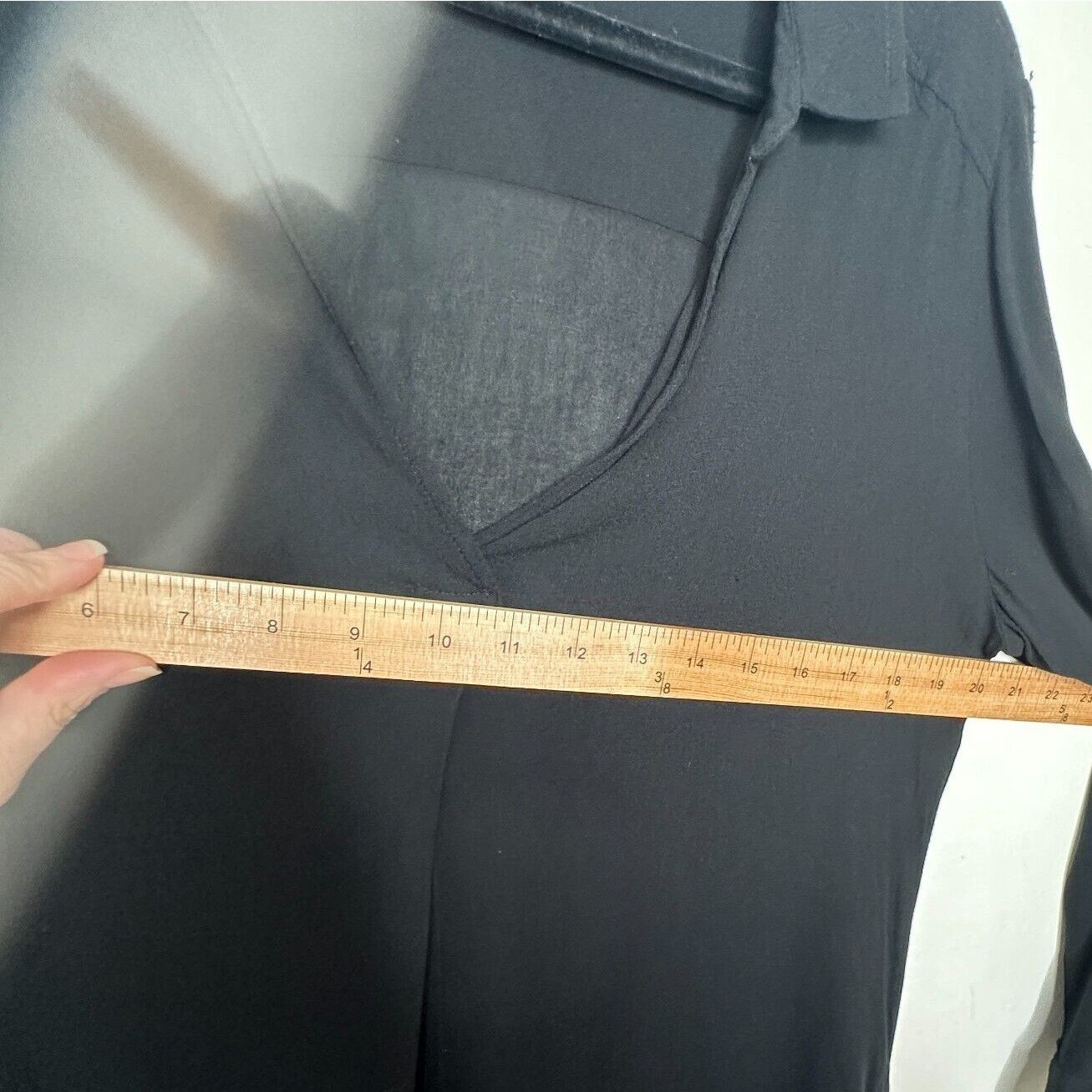 Other Leith Black Long Sleeve V-Neck Collar Tunic Top Blouse M Size M / US 6-8 / IT 42-44 - 9 Thumbnail
