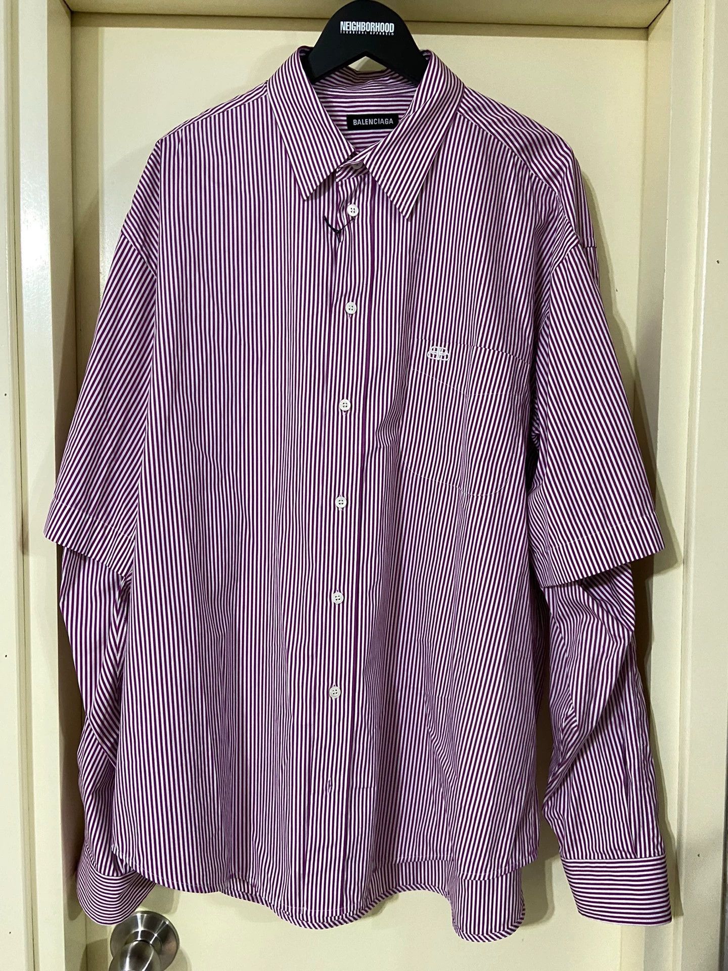 Balenciaga Balenciaga Stripe Double Layer Relaxed Shirt EU38 New w/ Tab Size US S / EU 44-46 / 1 - 1 Thumbnail