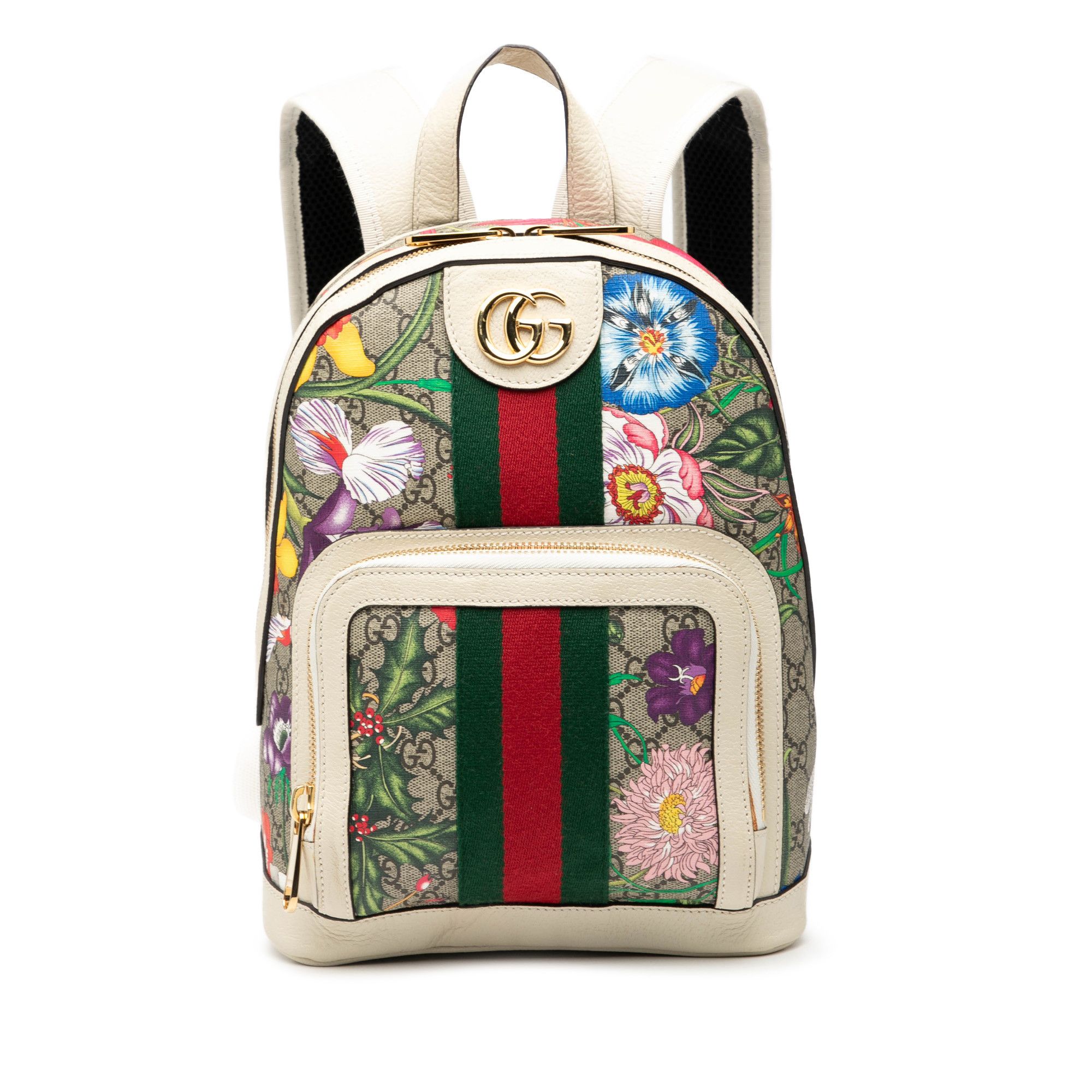 GucciSmall GG Supreme Blooms Single Buckle Backpack GUCCI GG Supreme Monogram Blooms Small Single Buckle  main image 2