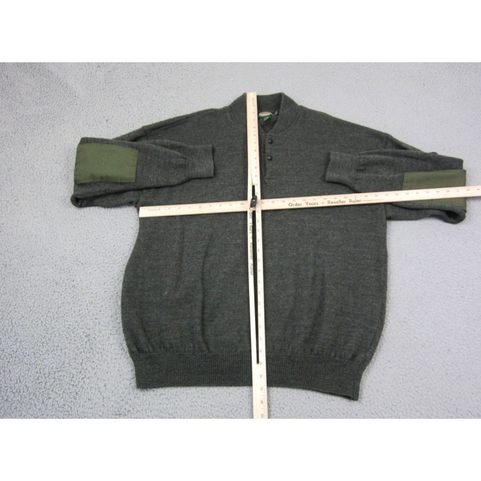 Vintage VINTAGE Cabela's Sweater Mens 2XL 2XLT 2XL Tall Green Henley Wool Crew Neck Elbow Patch Made in USA Shirt Size US XXL / EU 58 / 5 - 5 Thumbnail