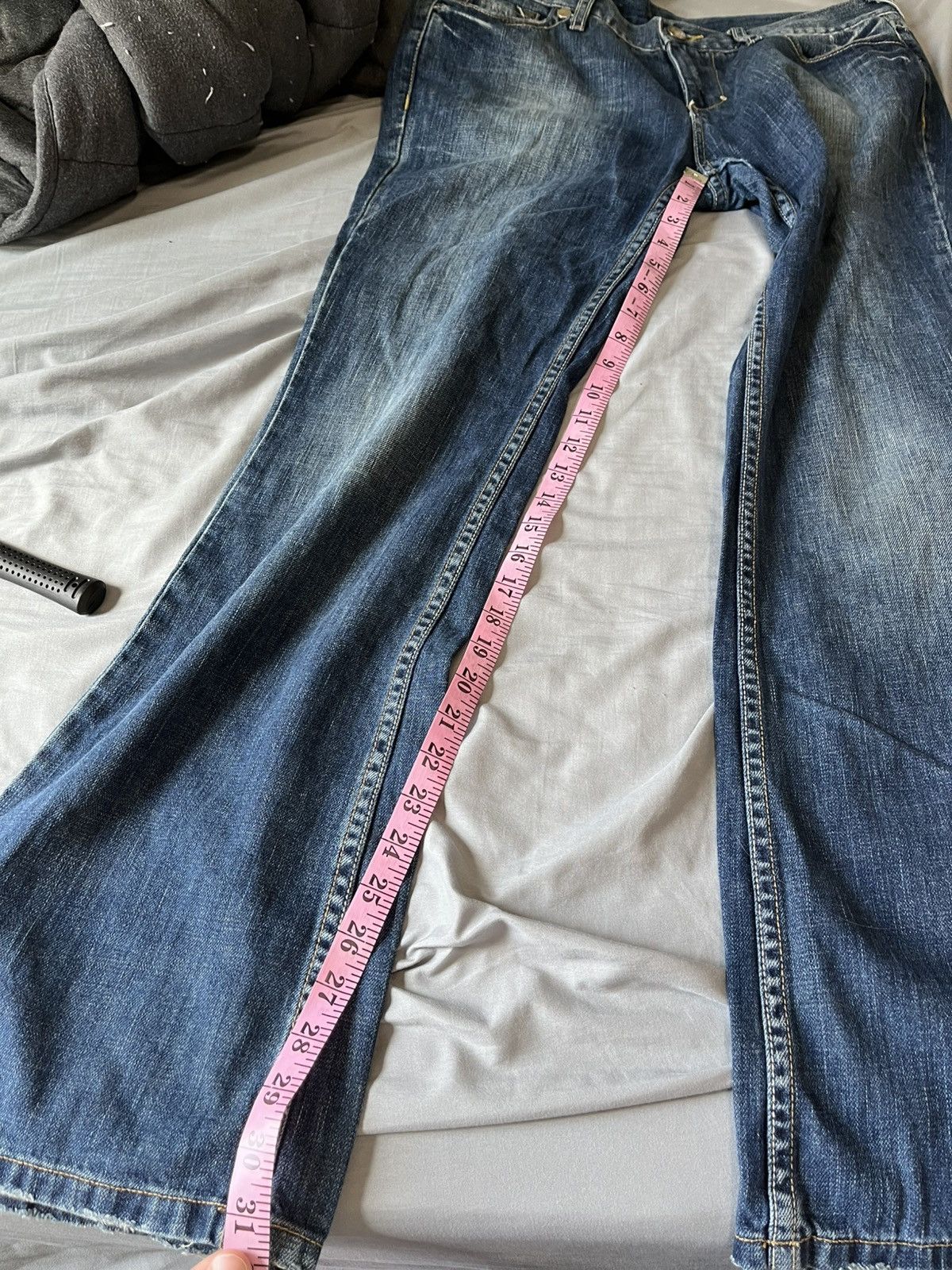 Other Y2K Mossimo Bootcut Jeans Distressed Hem (Sz 13) Size 34" / US 12 / IT 48 - 8 Thumbnail