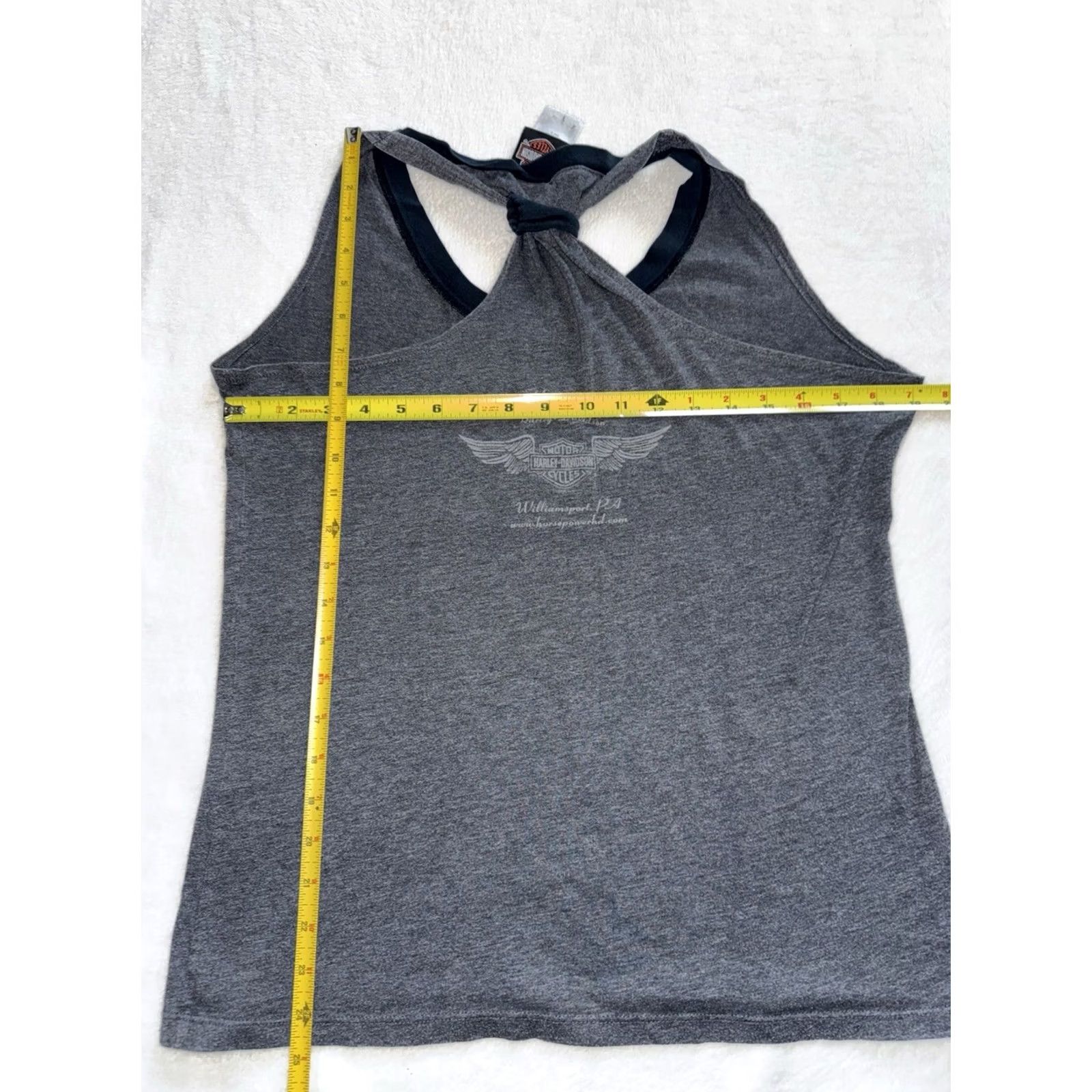 Harley Davidson Y2K Harley Davidson Women's Tank Top LG Williamsport Grunge Biker Gray Solid Sleeveless Scoop Neck Casual Cotton Blend Biker Motorcycle USA Size L / US 10 / IT 46 - 6 Thumbnail