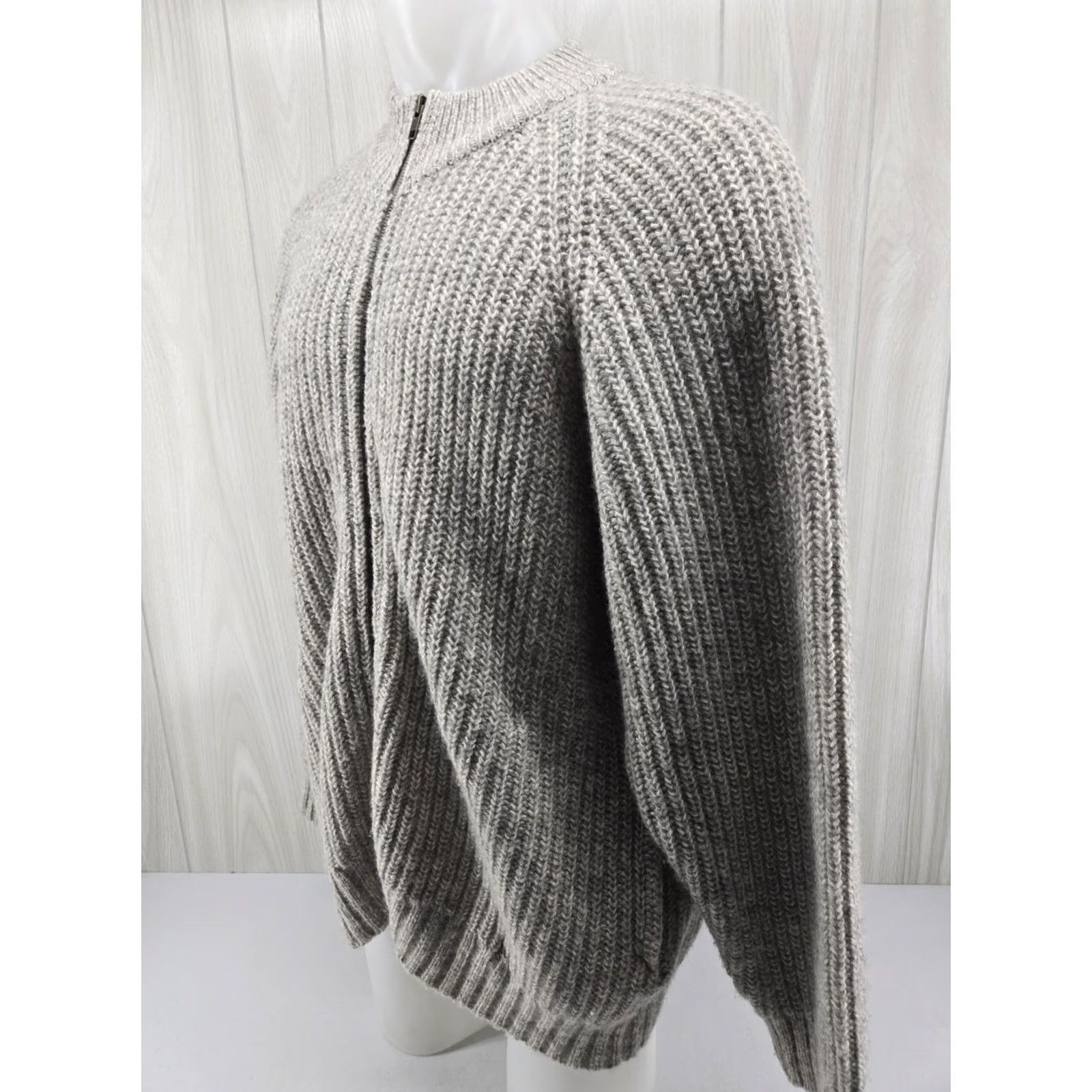 Eddie Bauer VINTAGE Eddie Bauer Sweater Mens XL Gray Wool Blend Full Zip Shirt 90s Outdoor Mens Size US XL / EU 56 / 4 - 3 Thumbnail