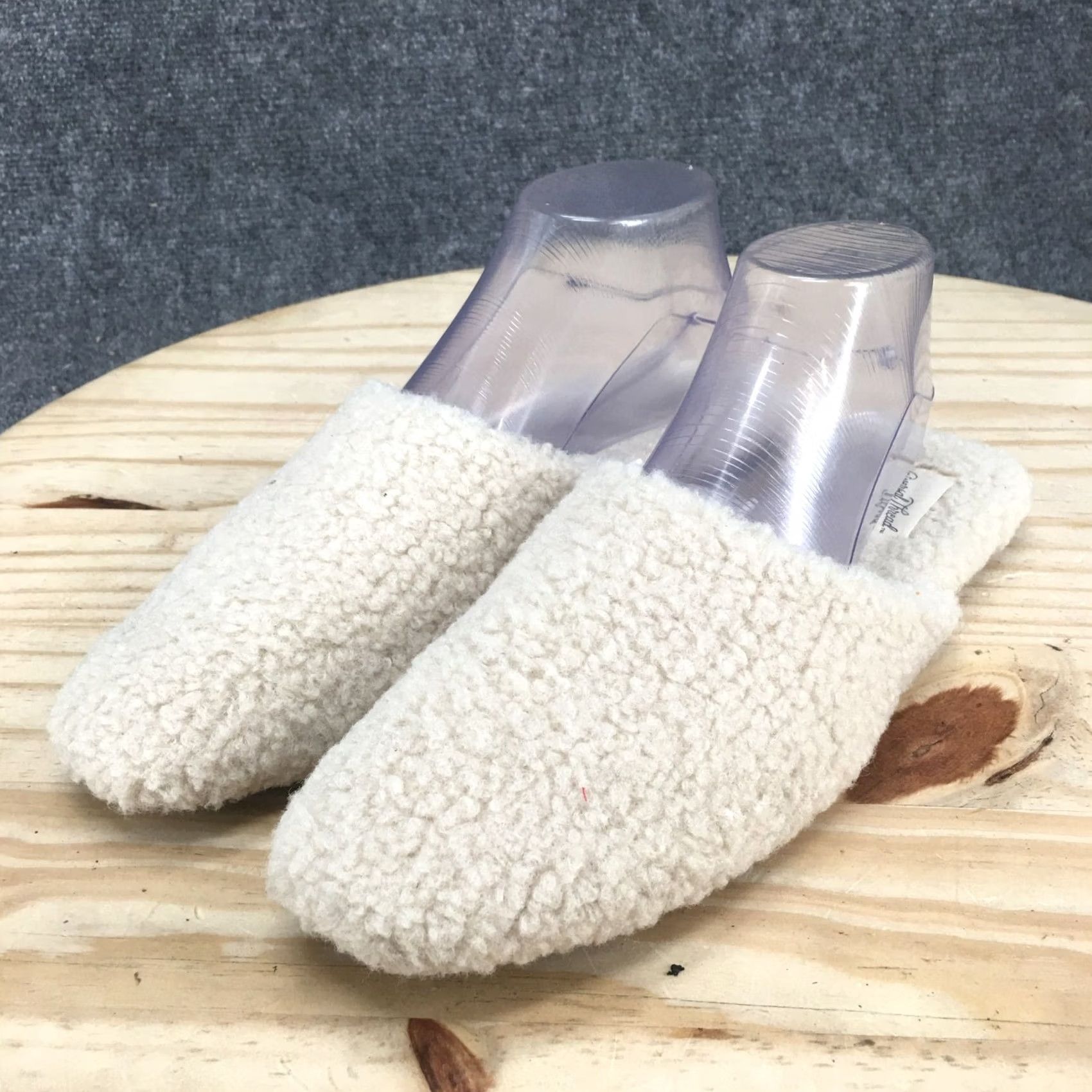 Vintage Universal Thread Mules Womens 10 White Faux Fur Almond Toe Slip On Size US 10 / IT 40 - 3 Thumbnail