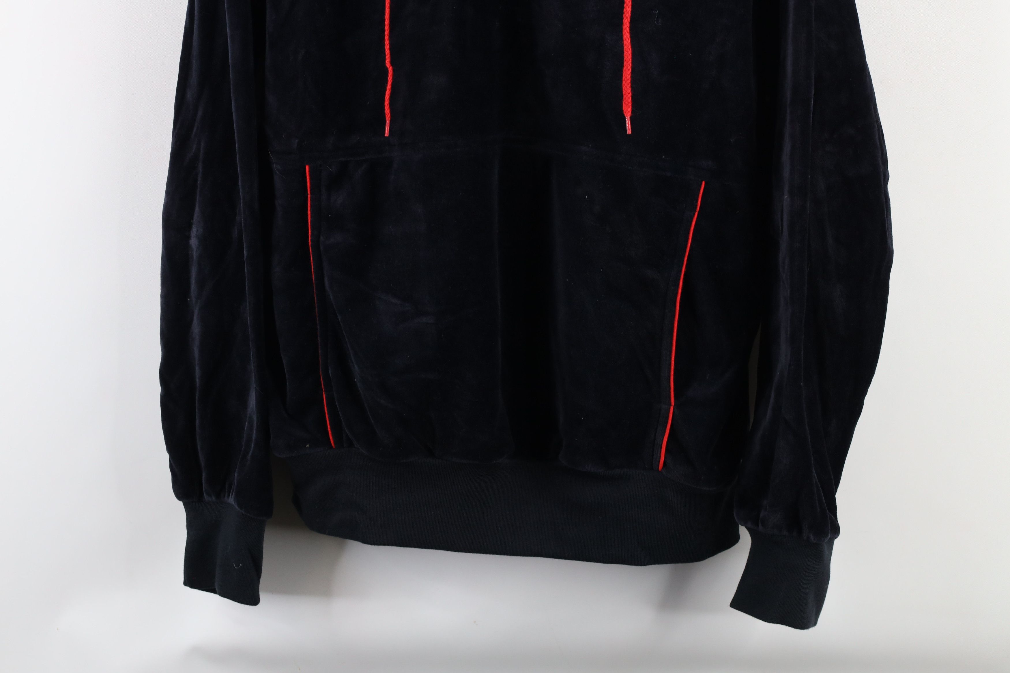 Vintage Vintage 70s Streetwear Blank Velvet Velour Hoodie Sweatshirt Size US L / EU 52-54 / 3 - 3 Thumbnail