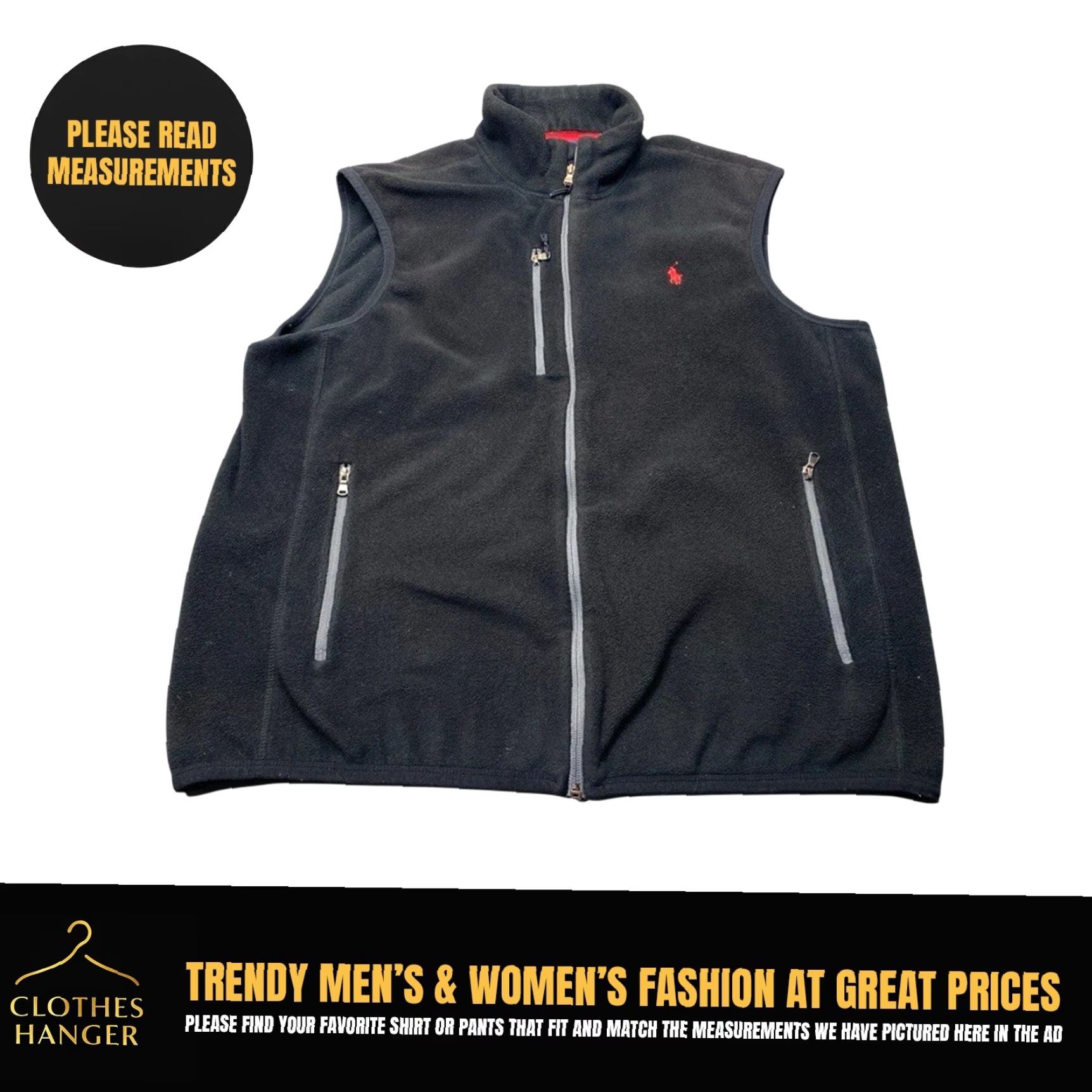 Polo Ralph Lauren Polo Ralph Lauren Performance Vest Mens L Black Full Zip Casual Sweater Fleece Size US L / EU 52-54 / 3 - 2 Thumbnail