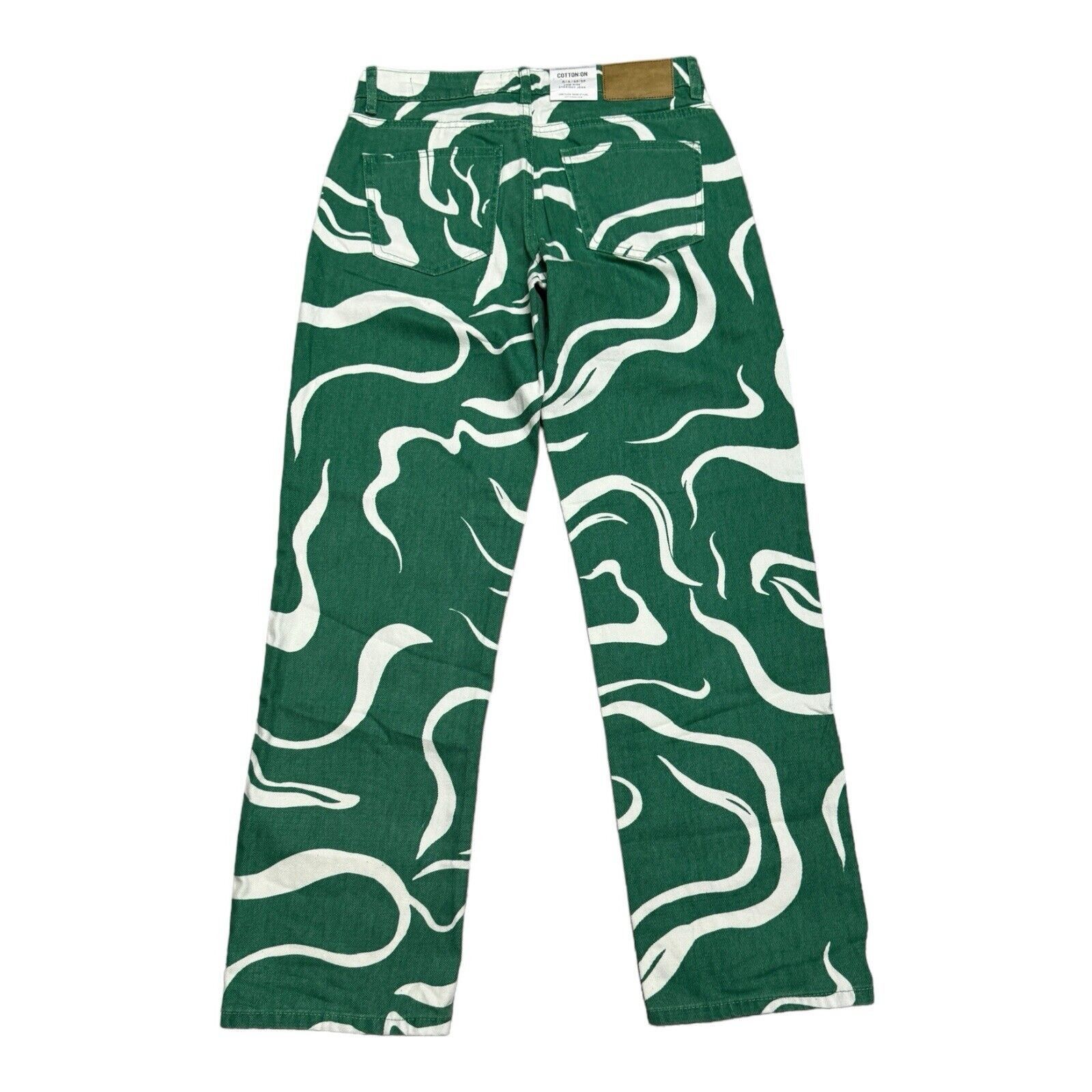 Cotton On Cotton On RECYCLED Low Rise Straight Green Swift Denim Jeans Size 27" / US 4 / IT 40 - 2 Thumbnail