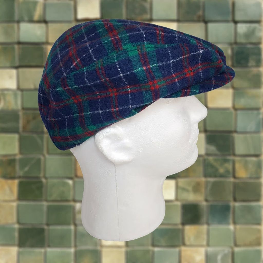 Pendleton VINTAGE Pendleton Wool Cabby Newsboy Cap Hat Blue Tartan Plaid M USA 60s Mens Wool Tweed Lined Dad Grandpa US Vintage 60s Plaid Newsboy Cap Size ONE SIZE - 1 Thumbnail