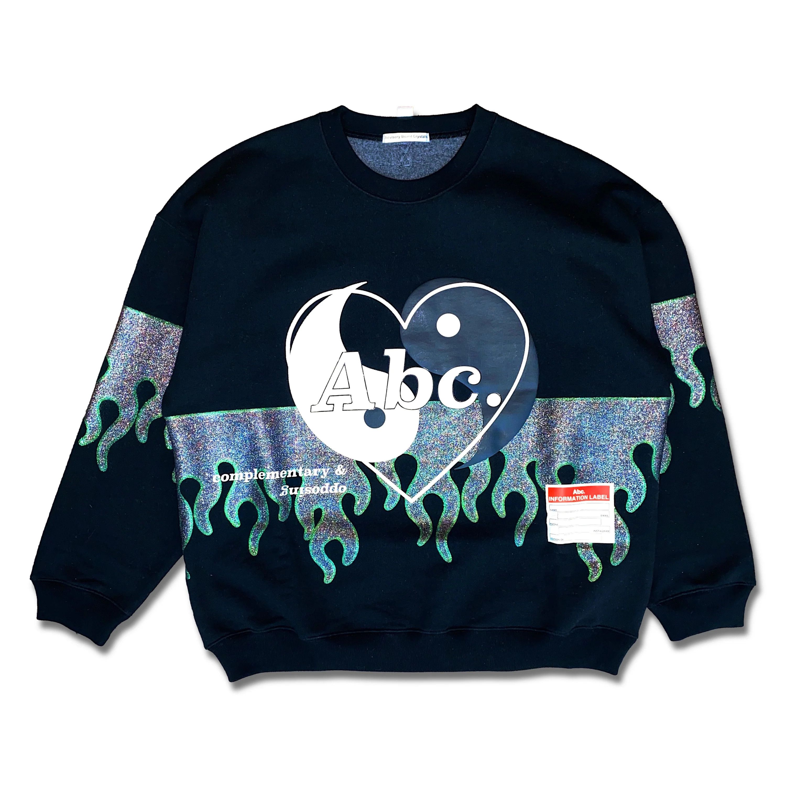 image of Advisory Board Crystals Yin Yang Valentines Day Sweatshirt in Black, Men's (Size 2XL)