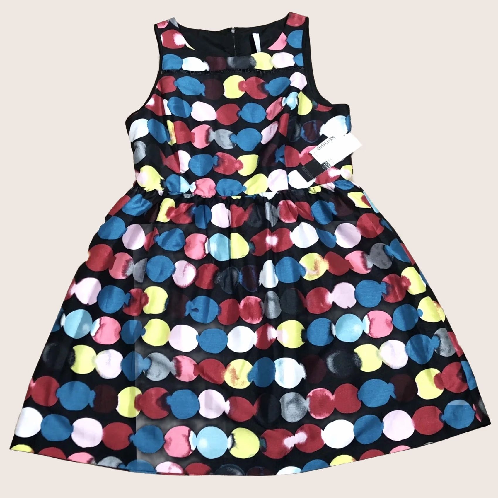 Vintage Kensie Dress Spotted A-Line Sleeveless BNWT Colourful L Women’s Large Multicoloured Polka Dot Knee Length Size L / US 10 / IT 46 - 1 Thumbnail