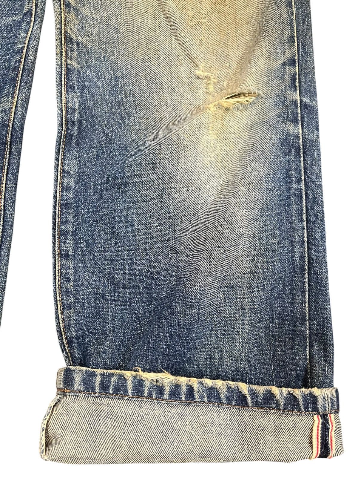 4GSELLER Vintage Wrangler Selvedge Mudwash Distressed Denim Size US 30 / EU 46 - 5 Thumbnail
