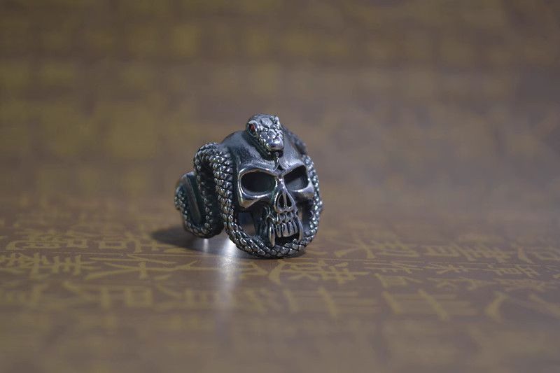 Other Snake Design Jewelry Rings Open Size Chrome Ring (Size 7-13) Size ONE SIZE - 6 Thumbnail