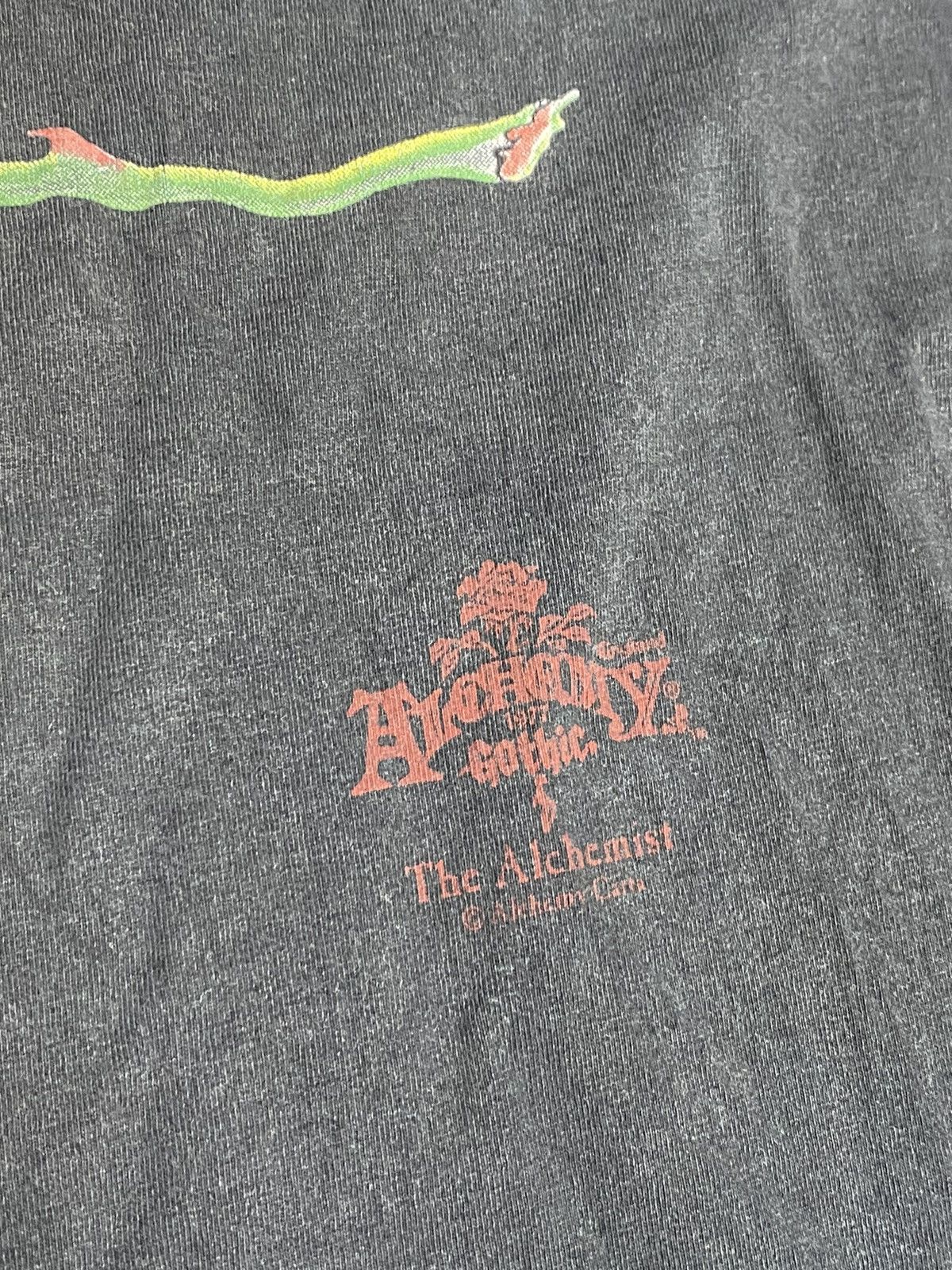 Alchemy Equipment VTG Alchemy Gothic Skull Rose Graphic T-Shirt Faded Black L Size US L / EU 52-54 / 3 - 5 Thumbnail