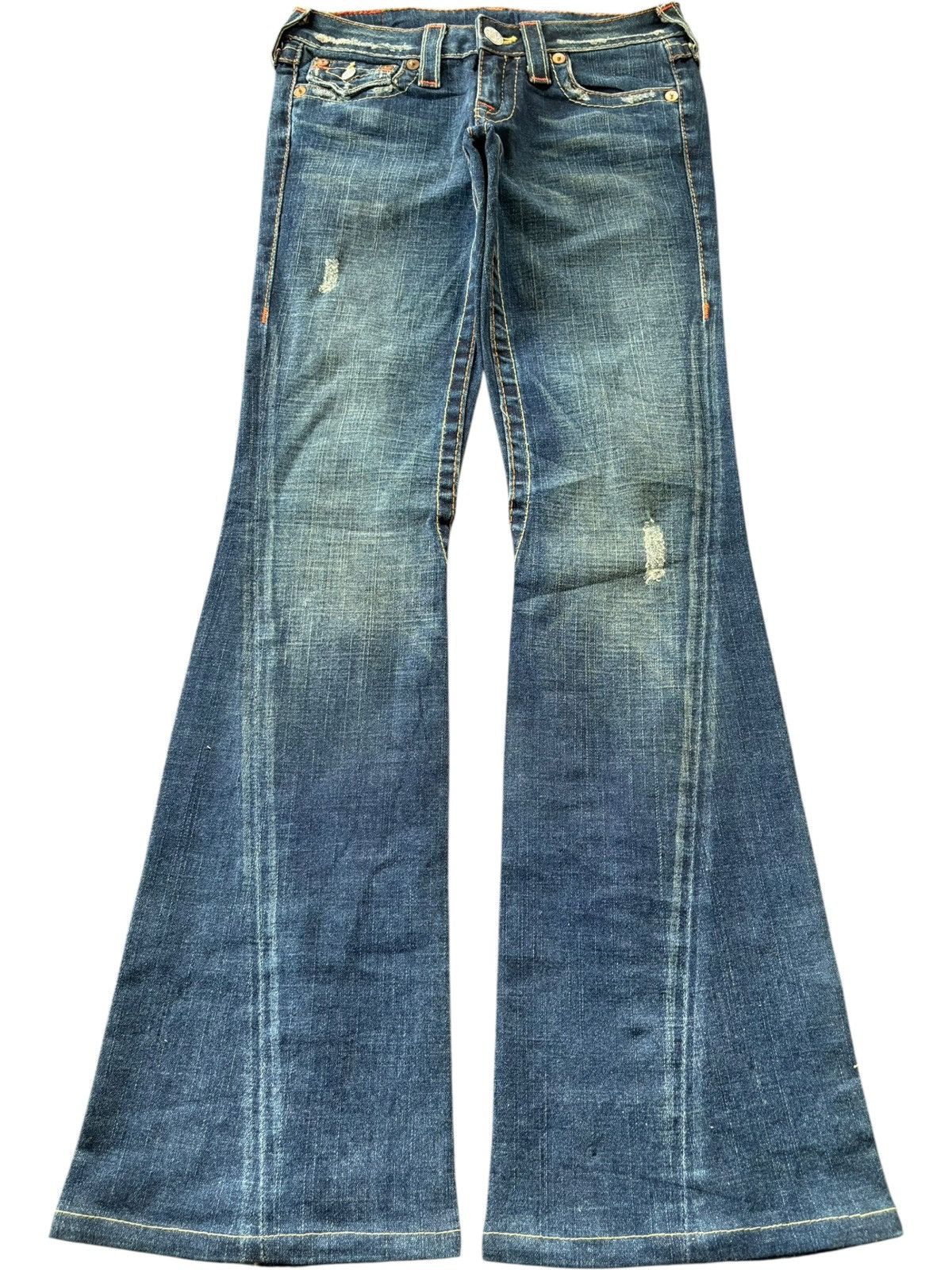 True Religion Vintage True Religion Joey Mud Wash Distress Flare Jeans Size 29" - 1 Thumbnail