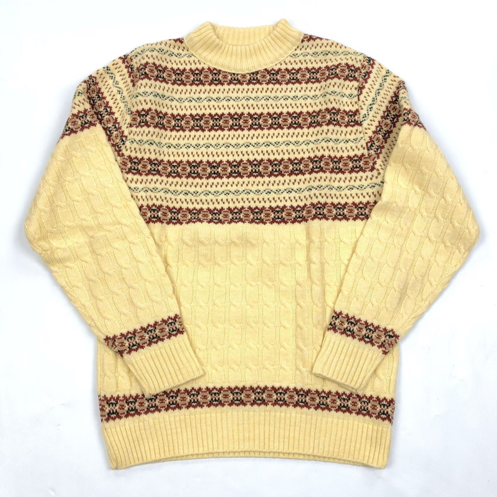 Vintage VINTAGE Lord Jeff Men's XL Fair Isle Cable Knit Wintuk Orlon Acrylic Sweater Size US XL / EU 56 / 4 - 2 Thumbnail