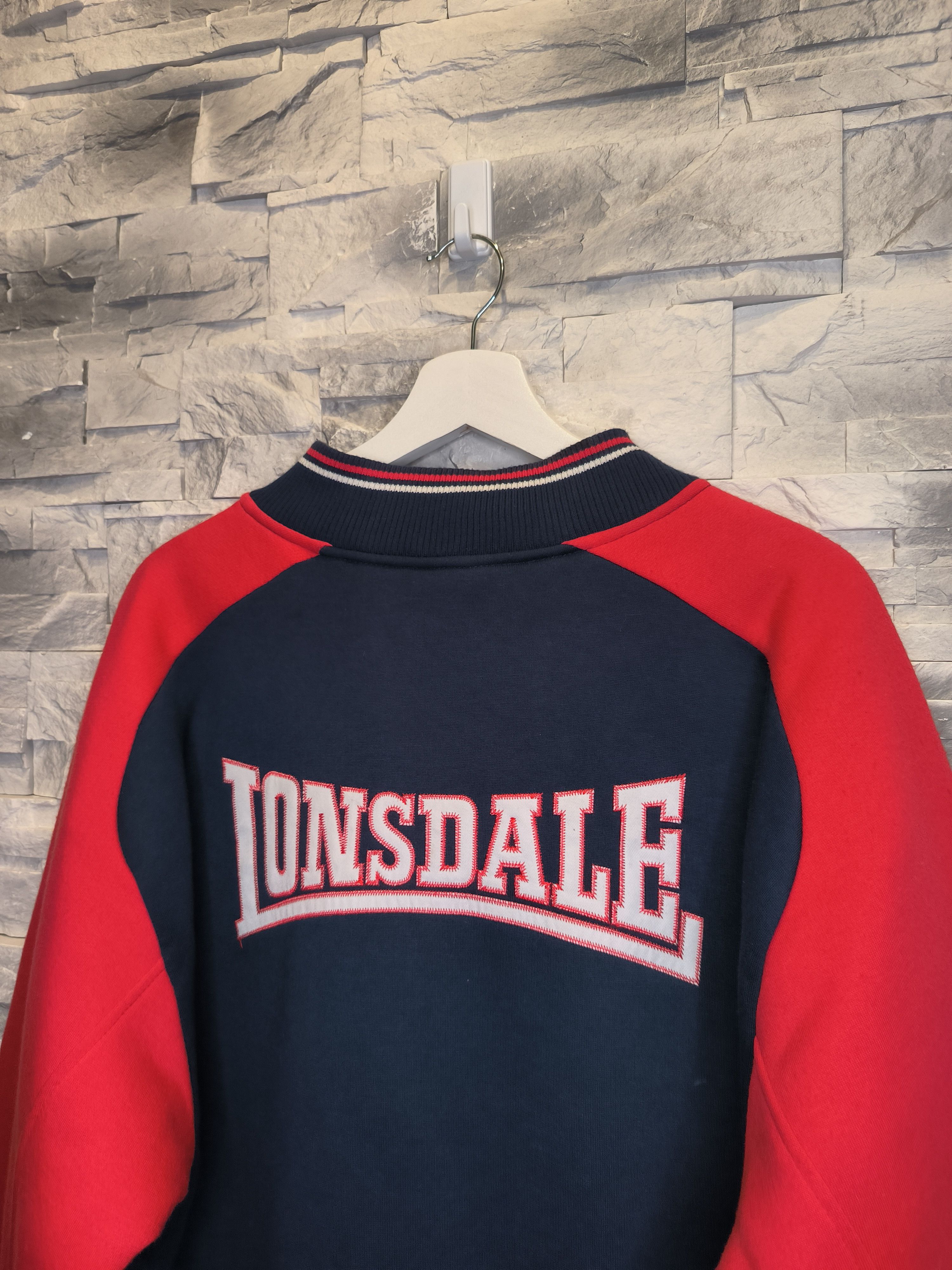 Lonsdale Vintage Lonsdale Varsity Bomber Jacket Logo Size US XL / EU 56 / 4 - 3 Thumbnail