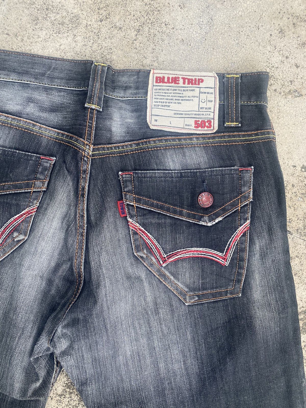 Edwin × Vintage Flare Jeans Vintage y2k Edwin Distress Clawmark Bootcut Size US 35 - 21 Thumbnail