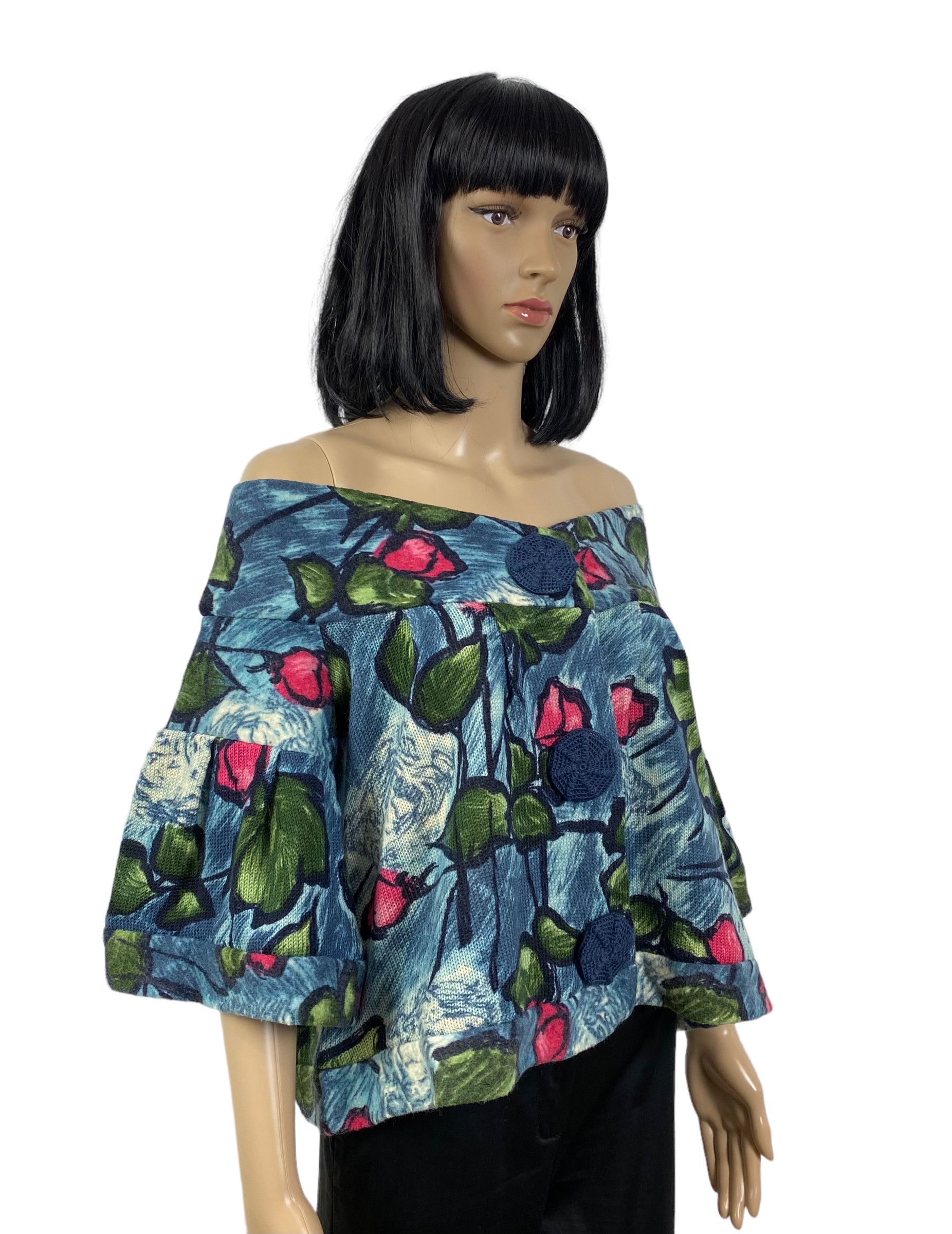Kenzo kenzo off shoulder wool flower printed jacket size M Size M / US 6-8 / IT 42-44 - 3 Thumbnail