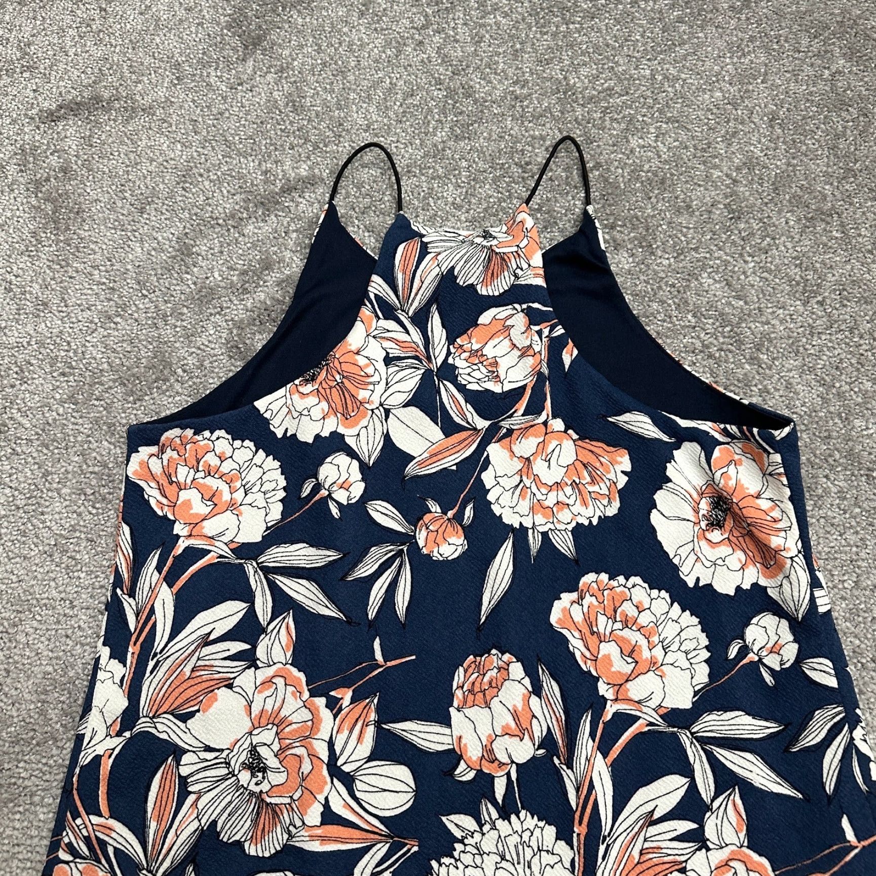 AQUA Aqua Dress Womens Midi Halter Floral Lined Sleeveless Knit Polyester Spandex Blue Bohemian Tropical Summer Casual Size S / US 4 / IT 40 - 4 Thumbnail