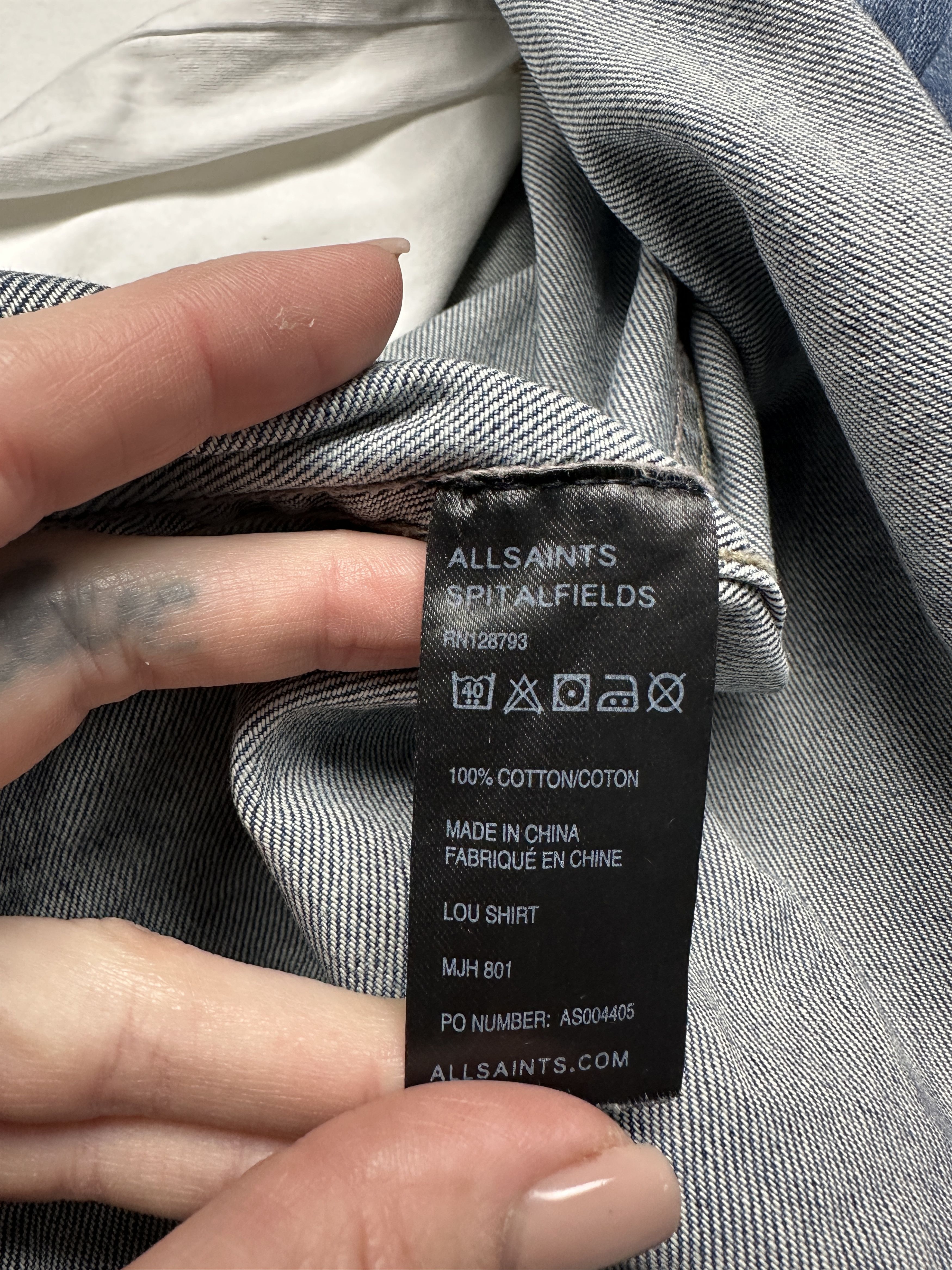 Allsaints Allsaints Mens Denim Lou Shirt Size US M / EU 48-50 / 2 - 5 Thumbnail