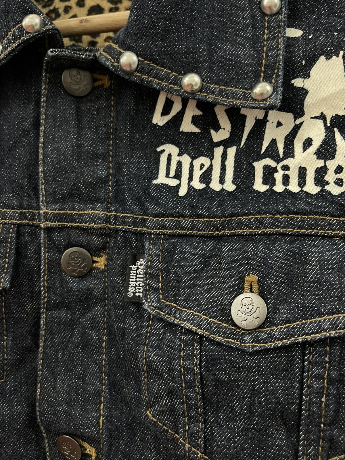 Seditionaries Hell Cat Punks Not Dead Leopard Denim Jacket Size US S / EU 44-46 / 1 - 3 Thumbnail