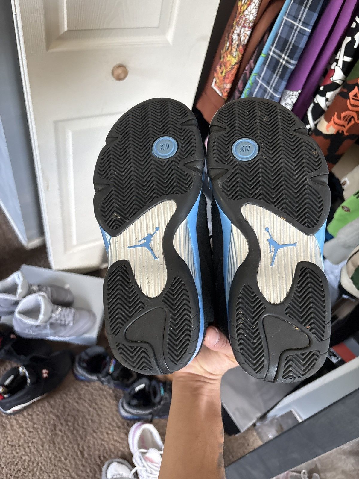 Jordan Brand Jordan Air Jordan 14 Retro 2026 Black University Blue Suede Size US 8 / EU 41 - 8 Thumbnail