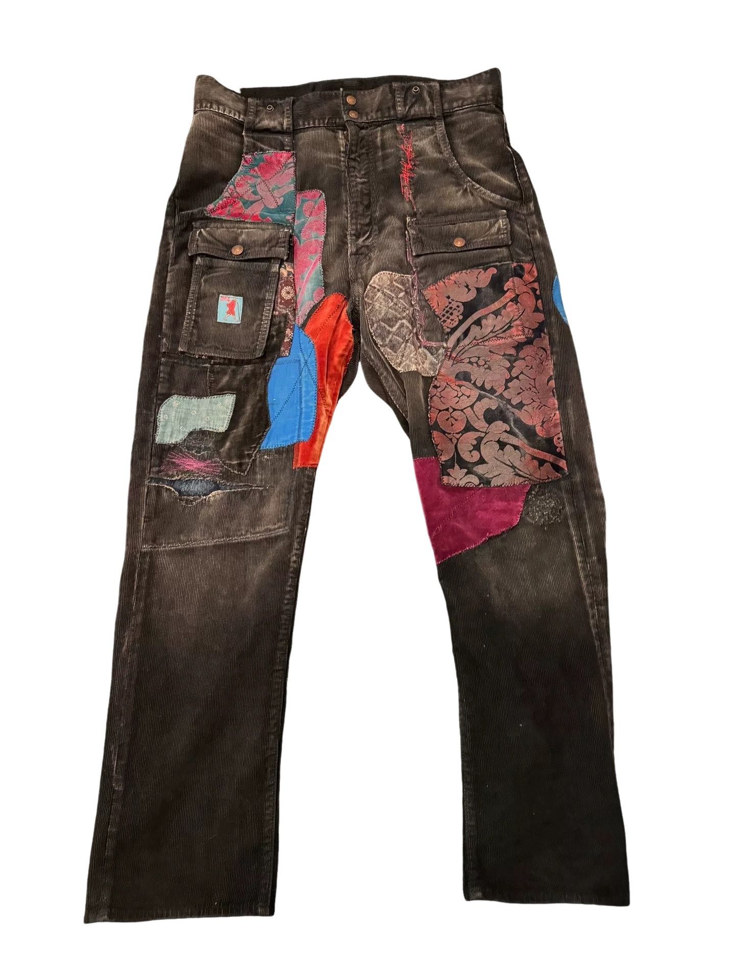Kapital Kapital Patchwork Corduroy Cargo Pants Size 32 Size US 32 / EU 48 - 1 Thumbnail