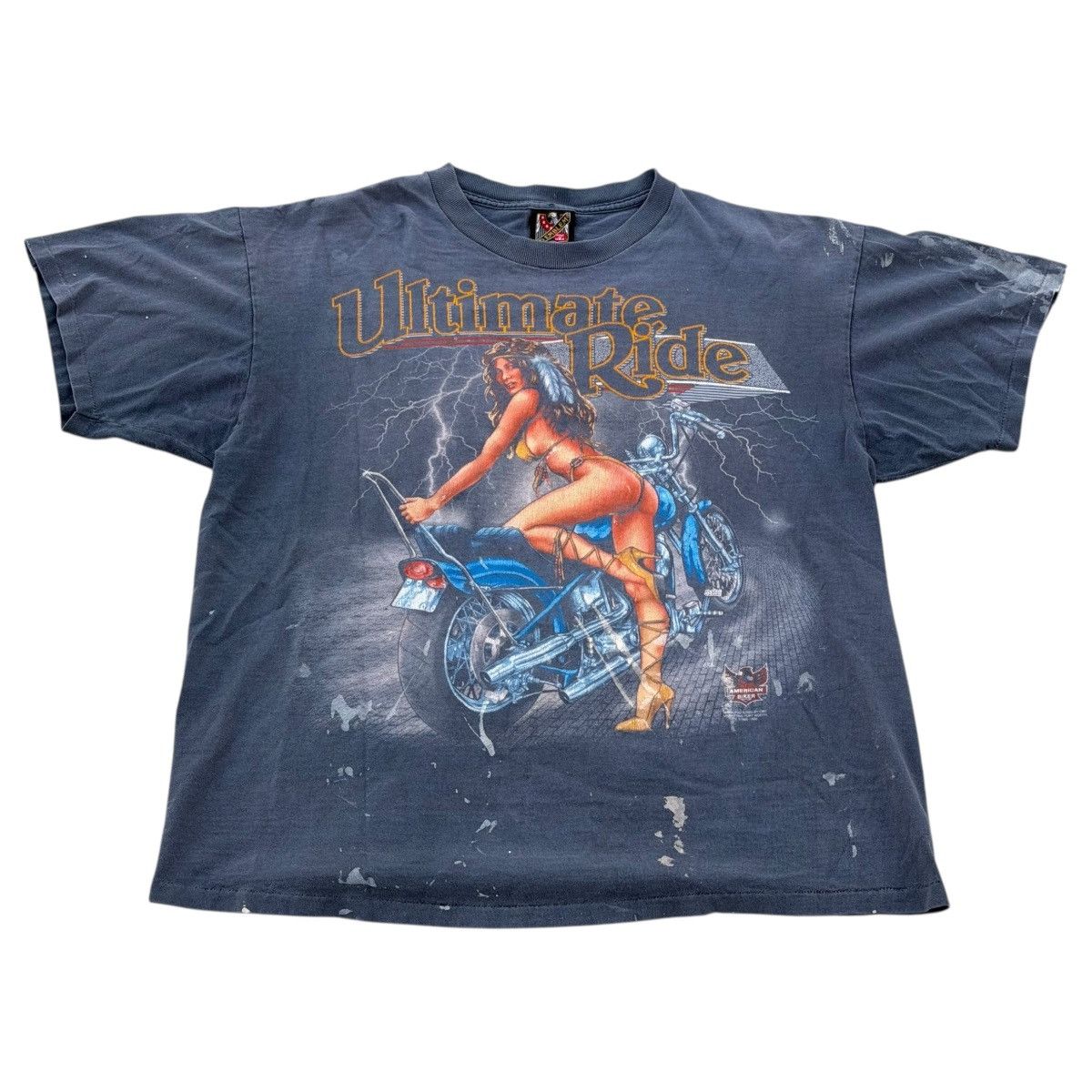 Vintage 1994 3D Emblem Ultimate Ride Pin-Up Biker T-Shirt XL