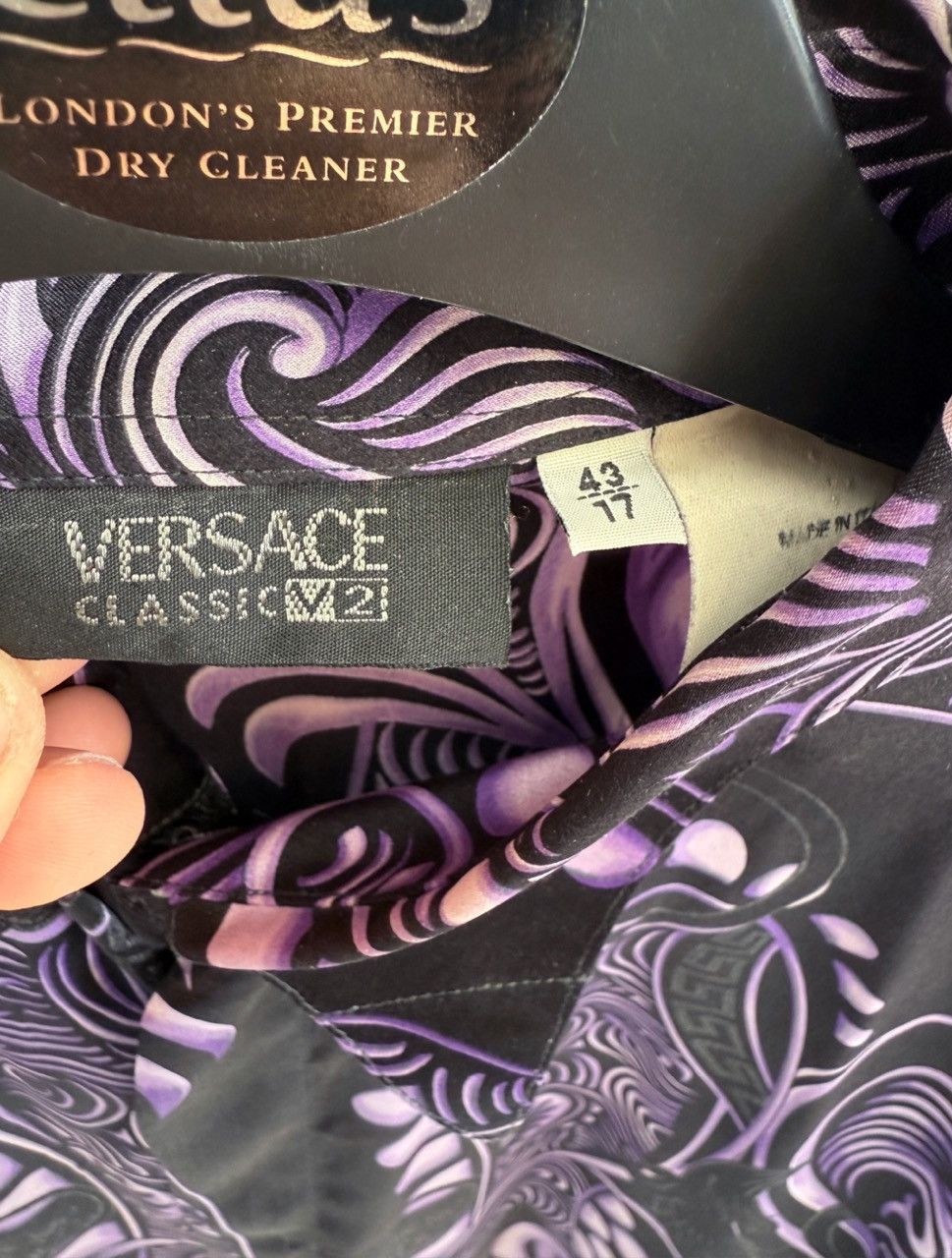 Versace Rare Versace Classic V2 Vintage Silk Shirt Size 42L - 5 Thumbnail