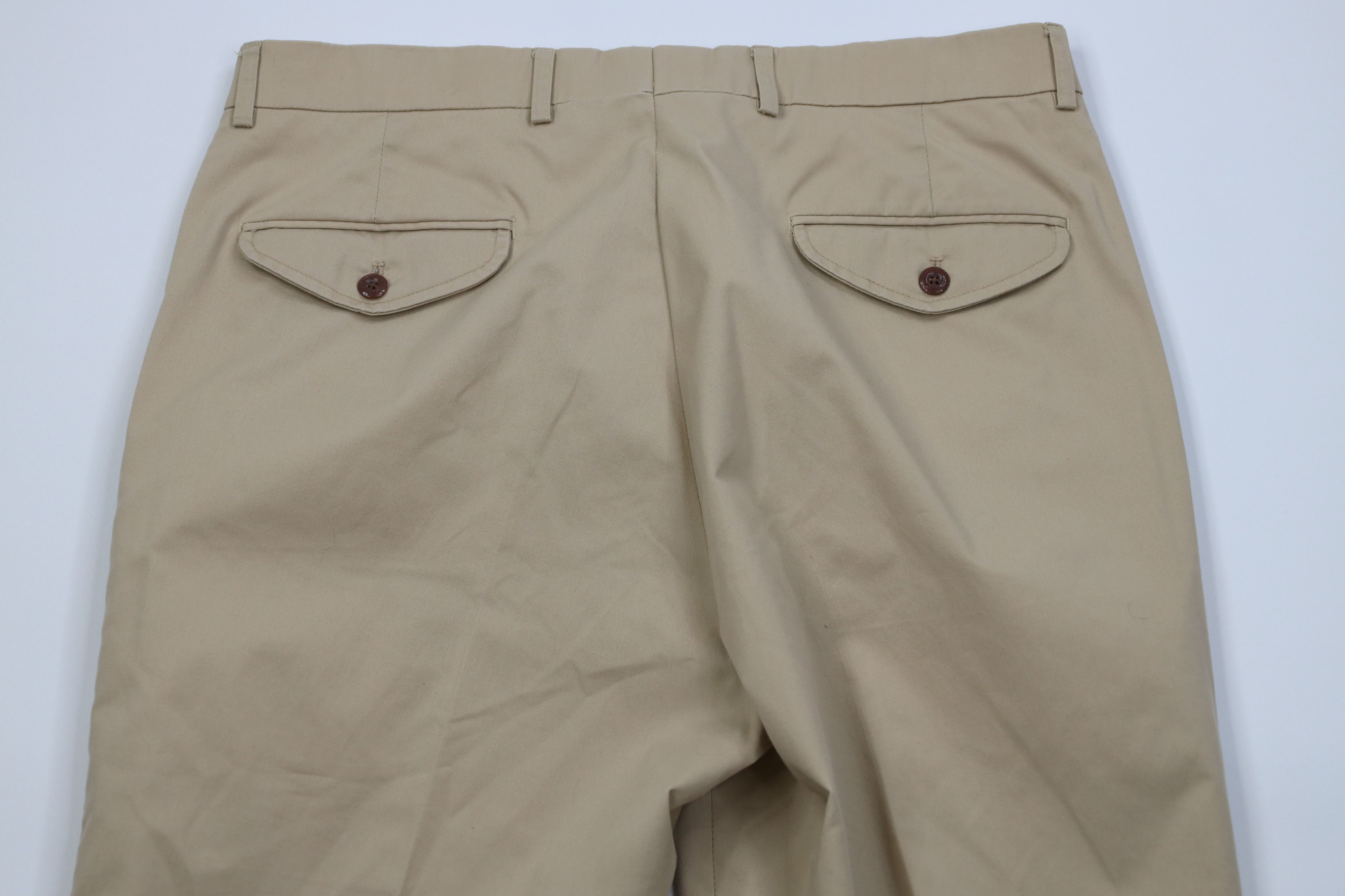 Orvis Vintage 90s Orvis Wide Leg Chino Pants Trousers Khaki Tan Size US 34 / EU 50 - 9 Thumbnail
