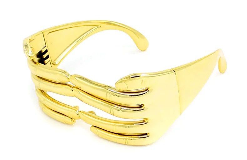 Vintage Gold Bar Fingers Festival Glasses 😎 Size ONE SIZE - 6 Thumbnail