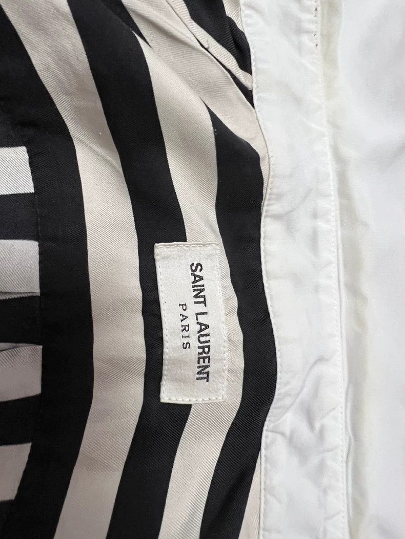 Saint Laurent Paris Saint laurent paris Black and white striped silk shirt 2506 Size XXS / US 00 / IT 34 - 3 Thumbnail