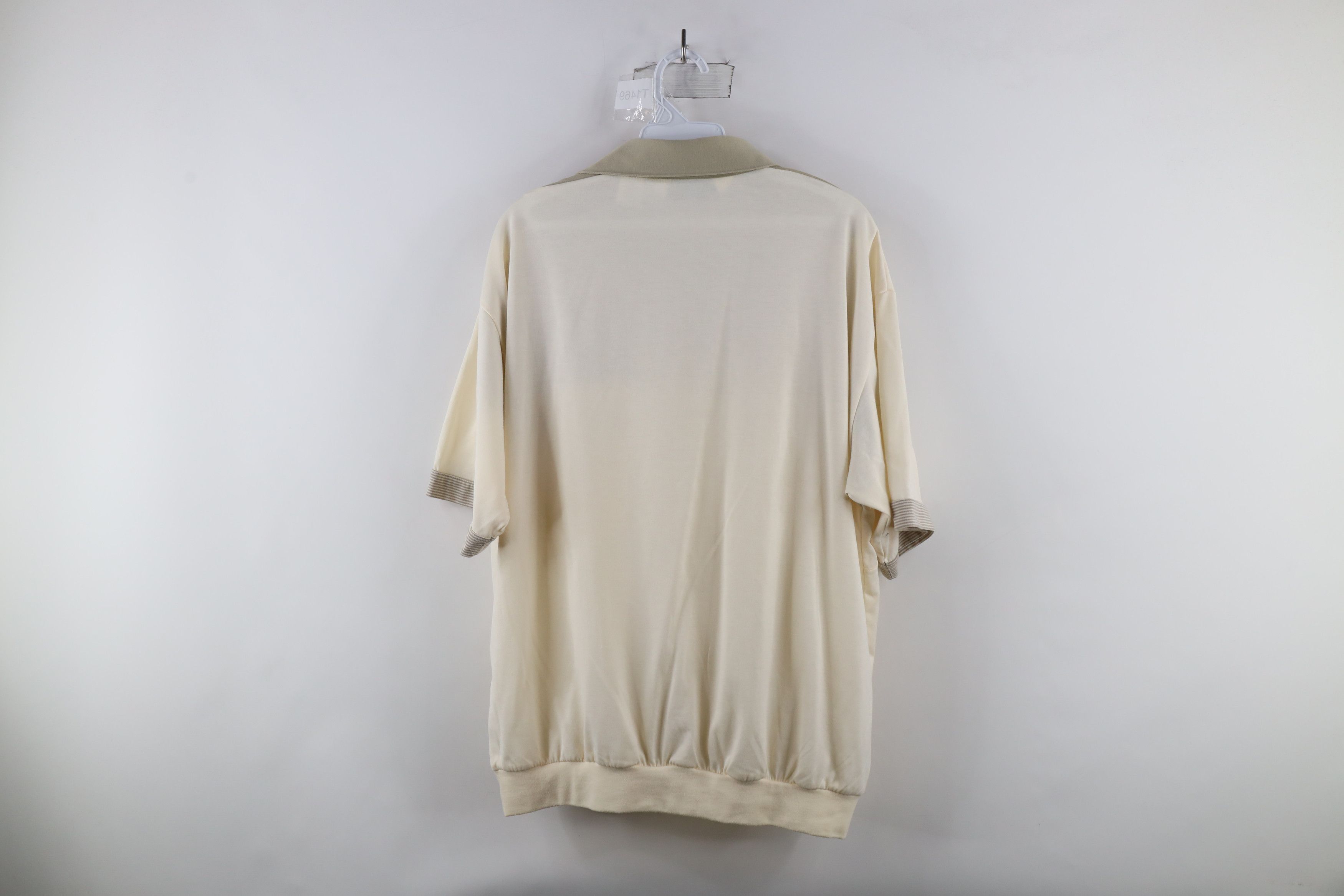Vintage Vintage 90s Streetwear Collared Pullover Polo Shirt Cream Size US L / EU 52-54 / 3 - 7 Thumbnail