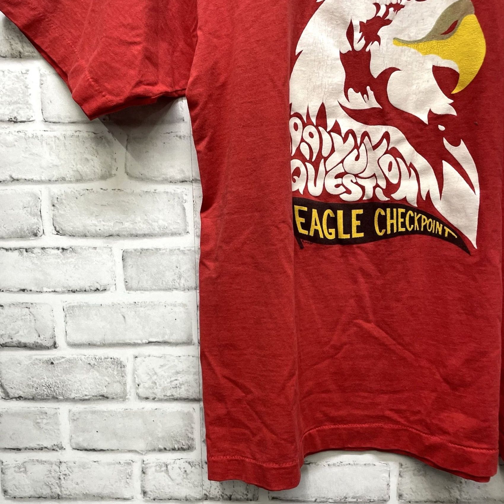Vintage VTG Screen Stars Best T-Shirt Mens L Red Eagle Checkpoint USA Cotton Blend Shirt Size US L / EU 52-54 / 3 - 3 Thumbnail