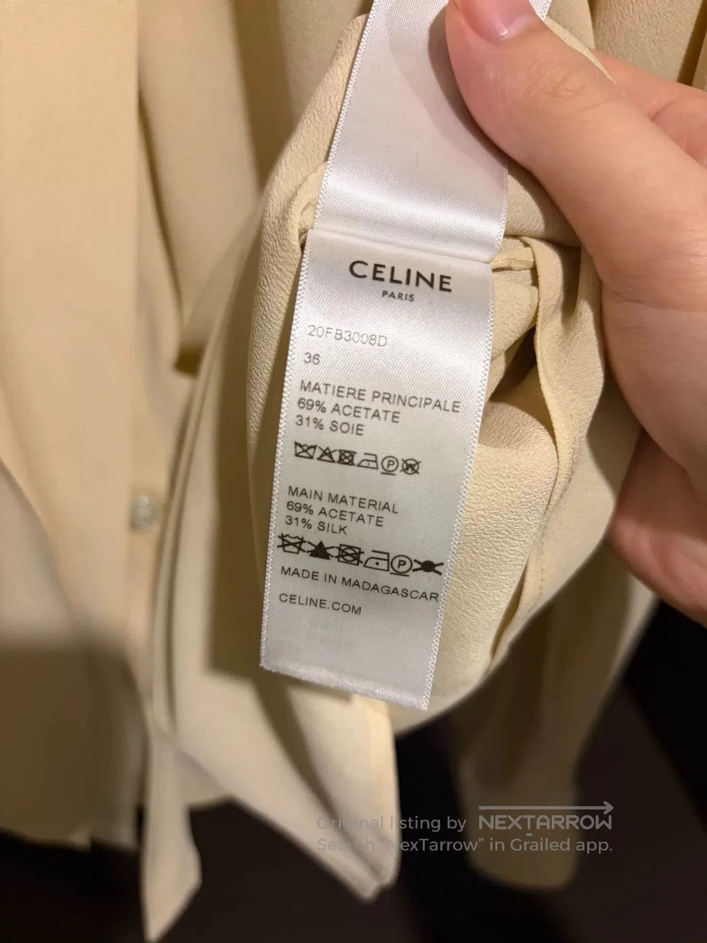Celine Celine Beige Silk Shirt Size 36. Size XS / US 0-2 / IT 36-38 - 4 Thumbnail