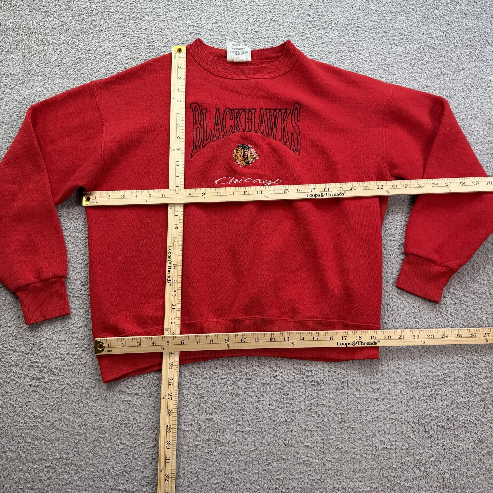 Lee Vintage 90s Chicago Blackhawks Crewneck Sweatshirt Lee Sport Size US L / EU 52-54 / 3 - 3 Thumbnail